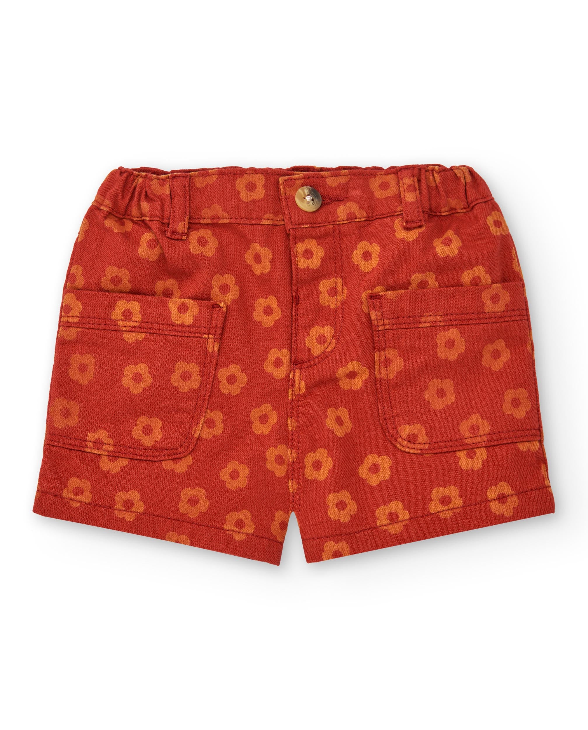 Short de niña en rojo con estampado floral colección Music Up
