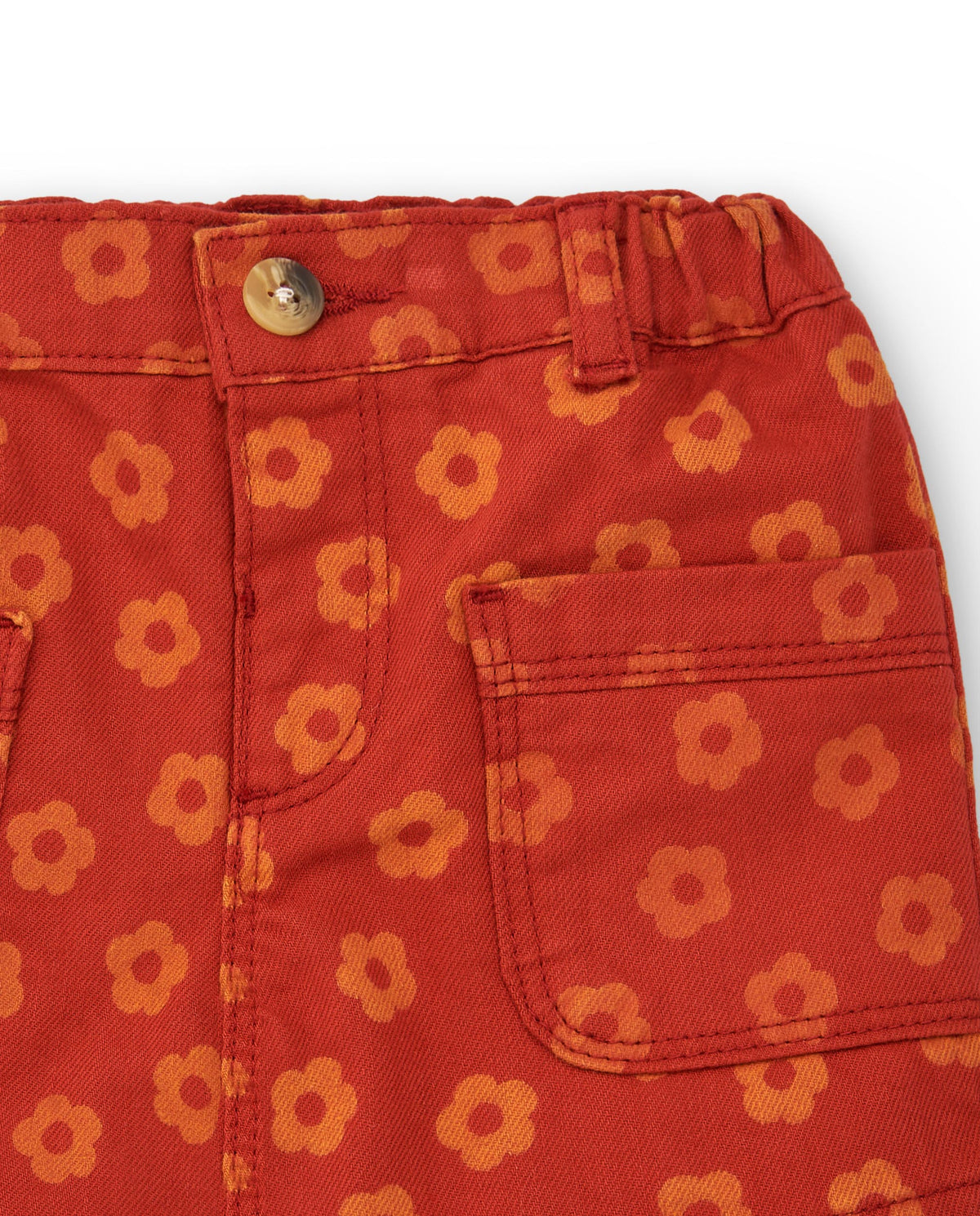 Short de niña en rojo con estampado floral colección Music Up