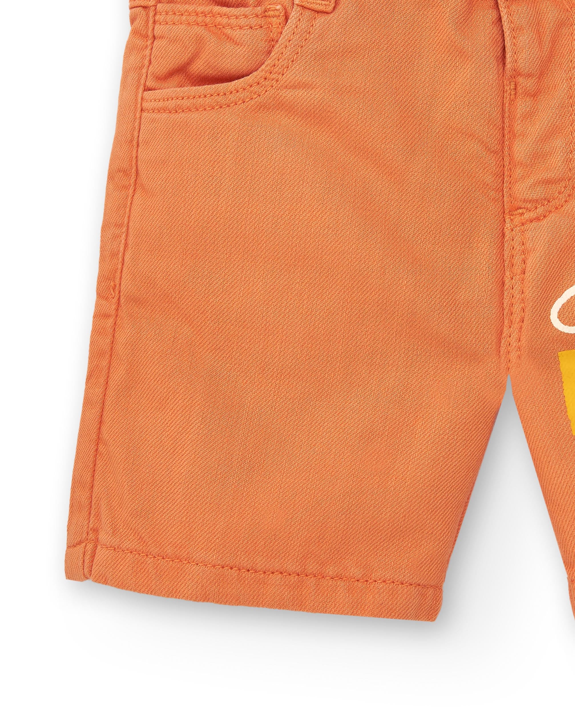 Bermudas de niño en color naranja con estampado de frutas colección Music up