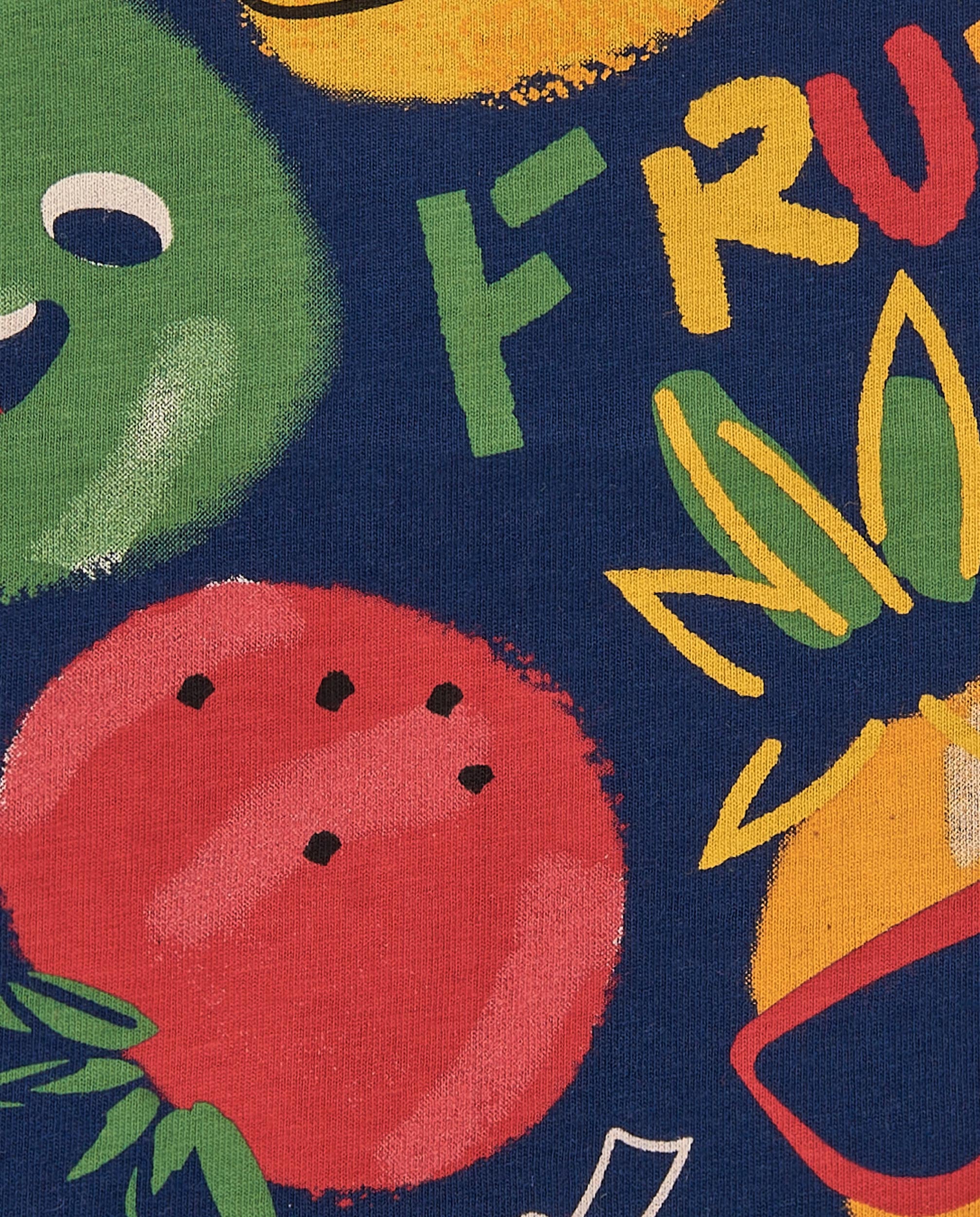 Camiseta de niño en azul marino con estampado de frutas colección Music up