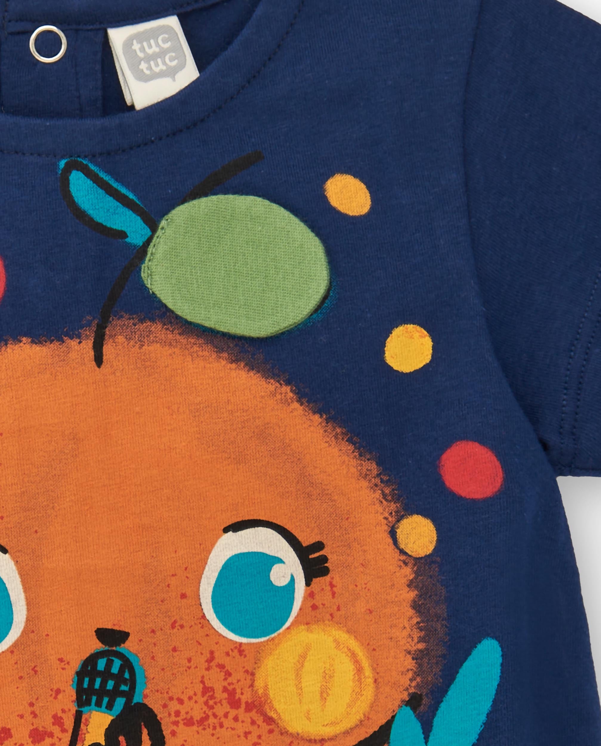 Camiseta de niña en azul marino con diseño de fruta cantante colección Music Up