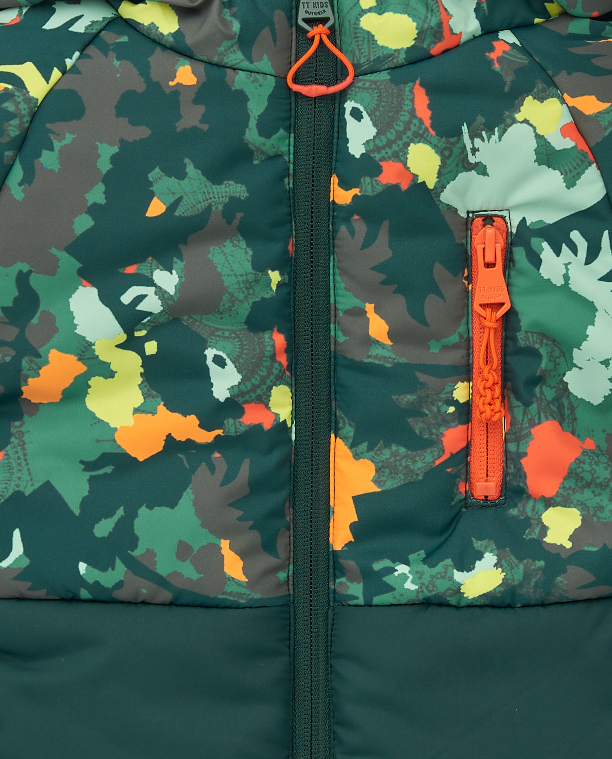 Abrigo impermeable para niño con estampado de camuflaje en