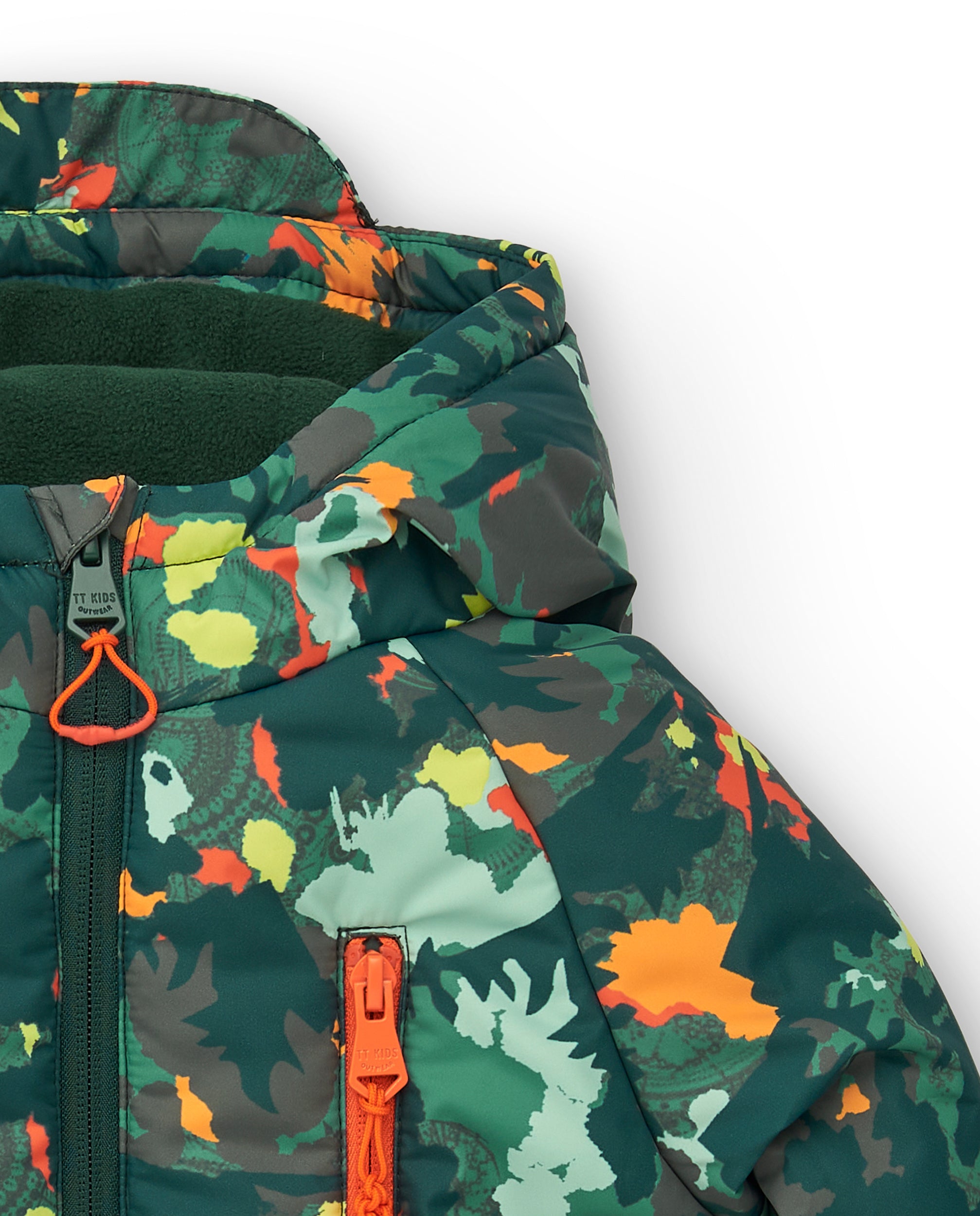 Abrigo impermeable para niño con estampado de camuflaje en
