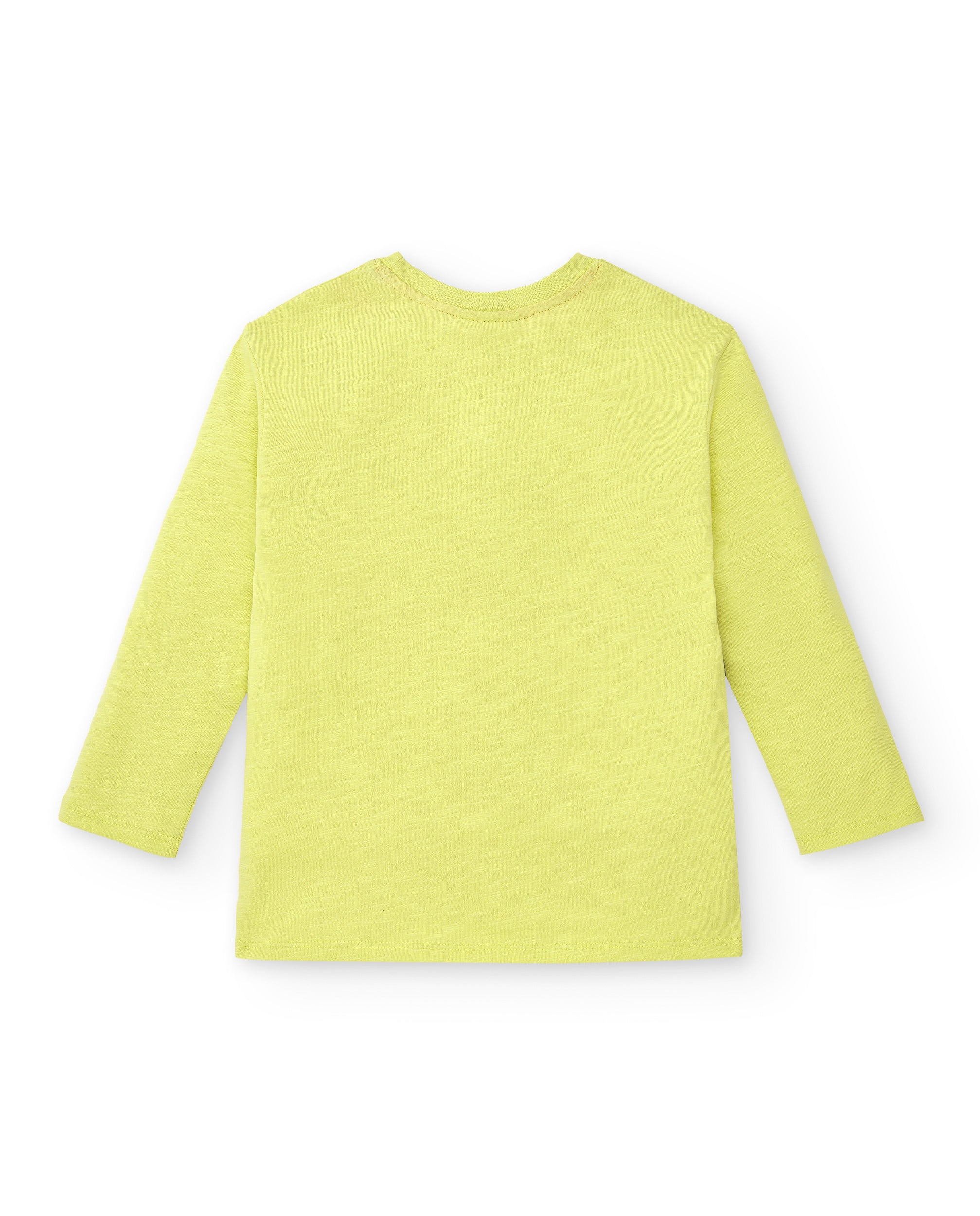 Camiseta de manga larga para niño en amarillo con estampado de