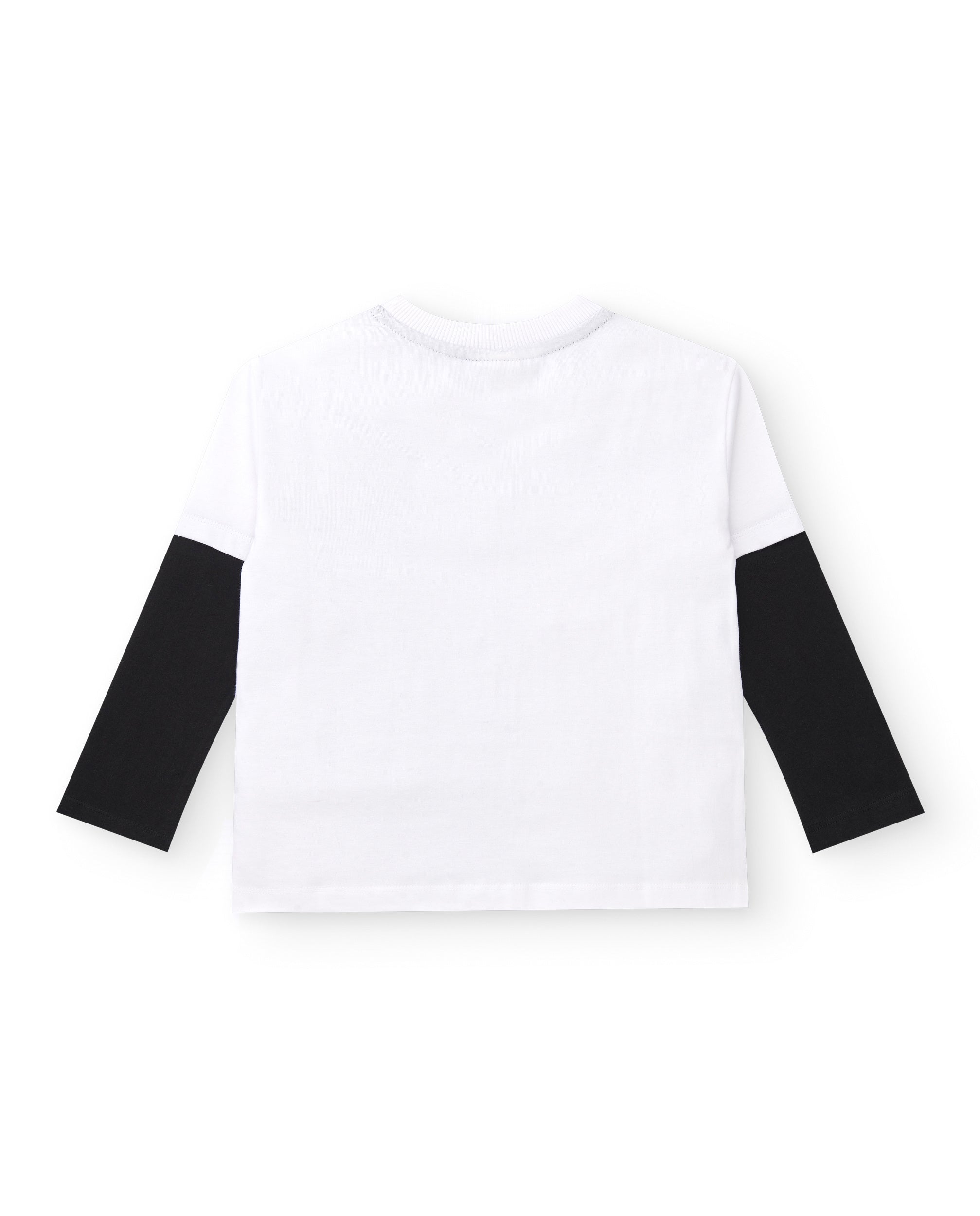 Camiseta de manga larga para niño en blanco con estampado