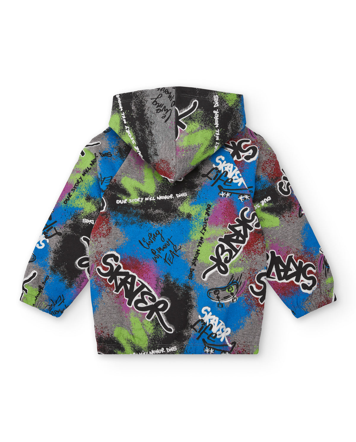 Chaqueta con capucha para niño con estampado skater multicolor
