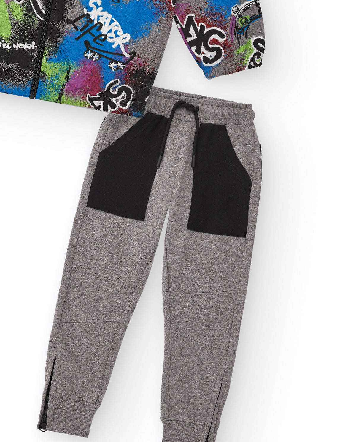 Conjunto de chaqueta y pantalón largo para niño con estampado