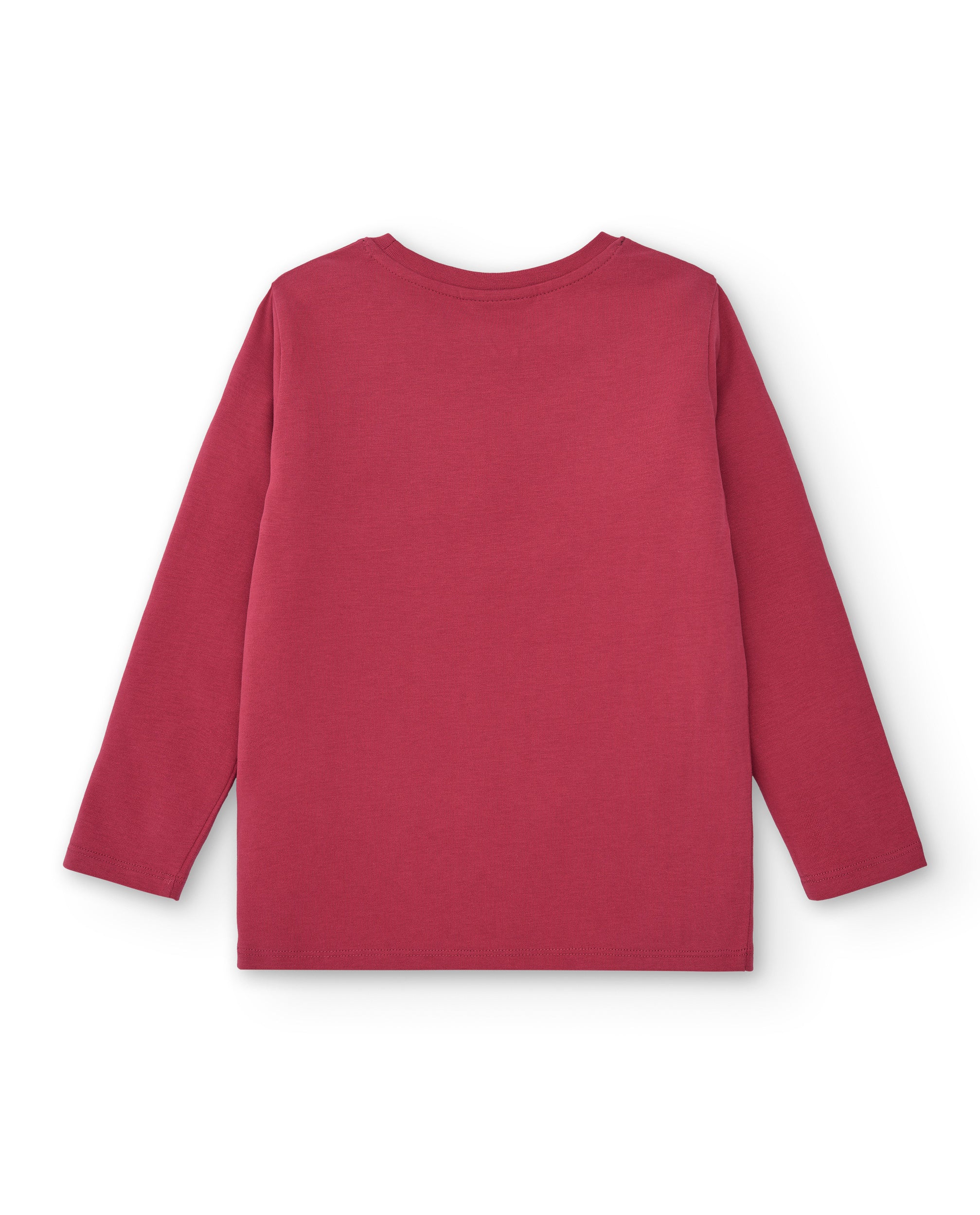 Camiseta de manga larga para niño en rojo con estampado gráfico