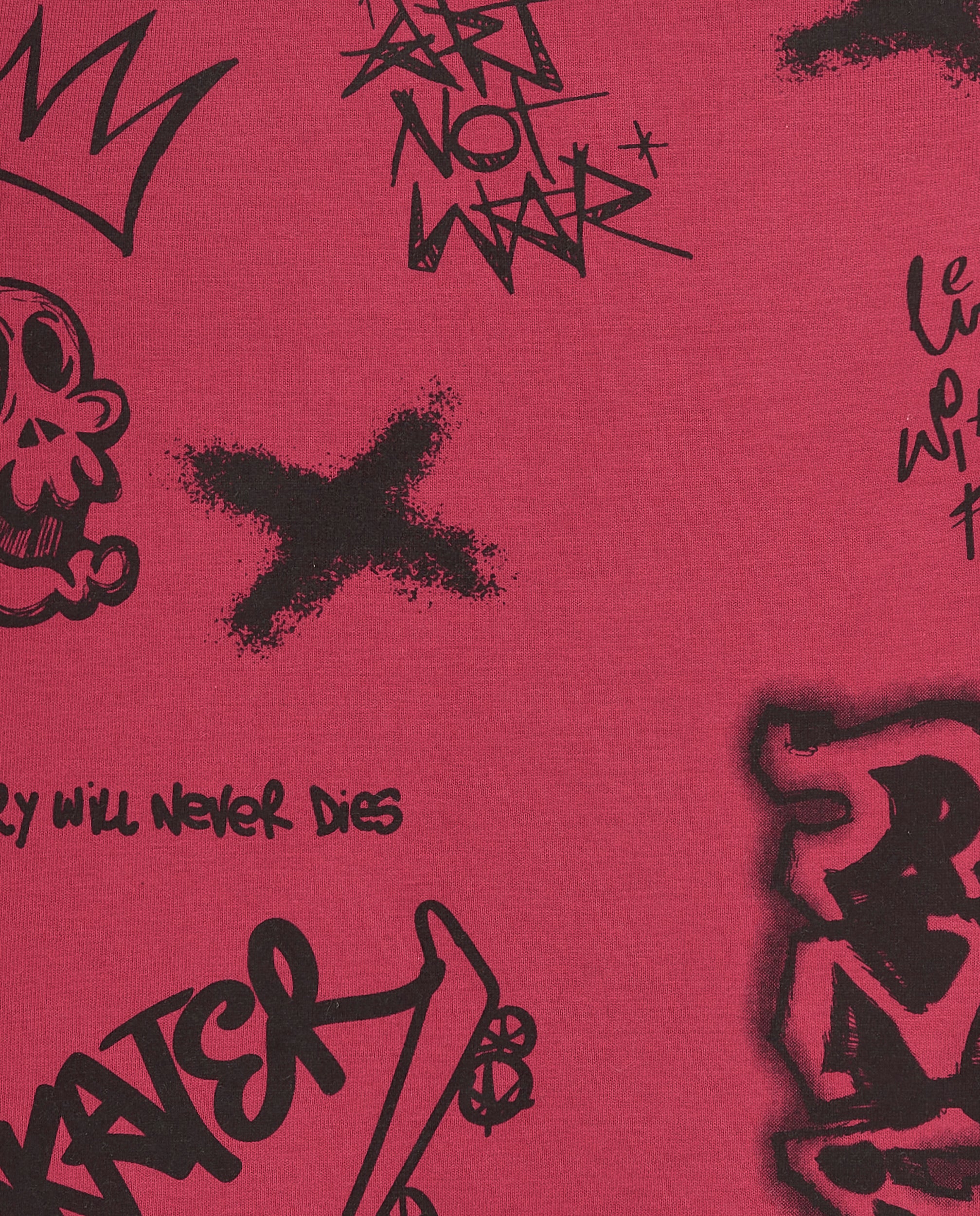 Camiseta de manga larga para niño en rojo con estampado gráfico