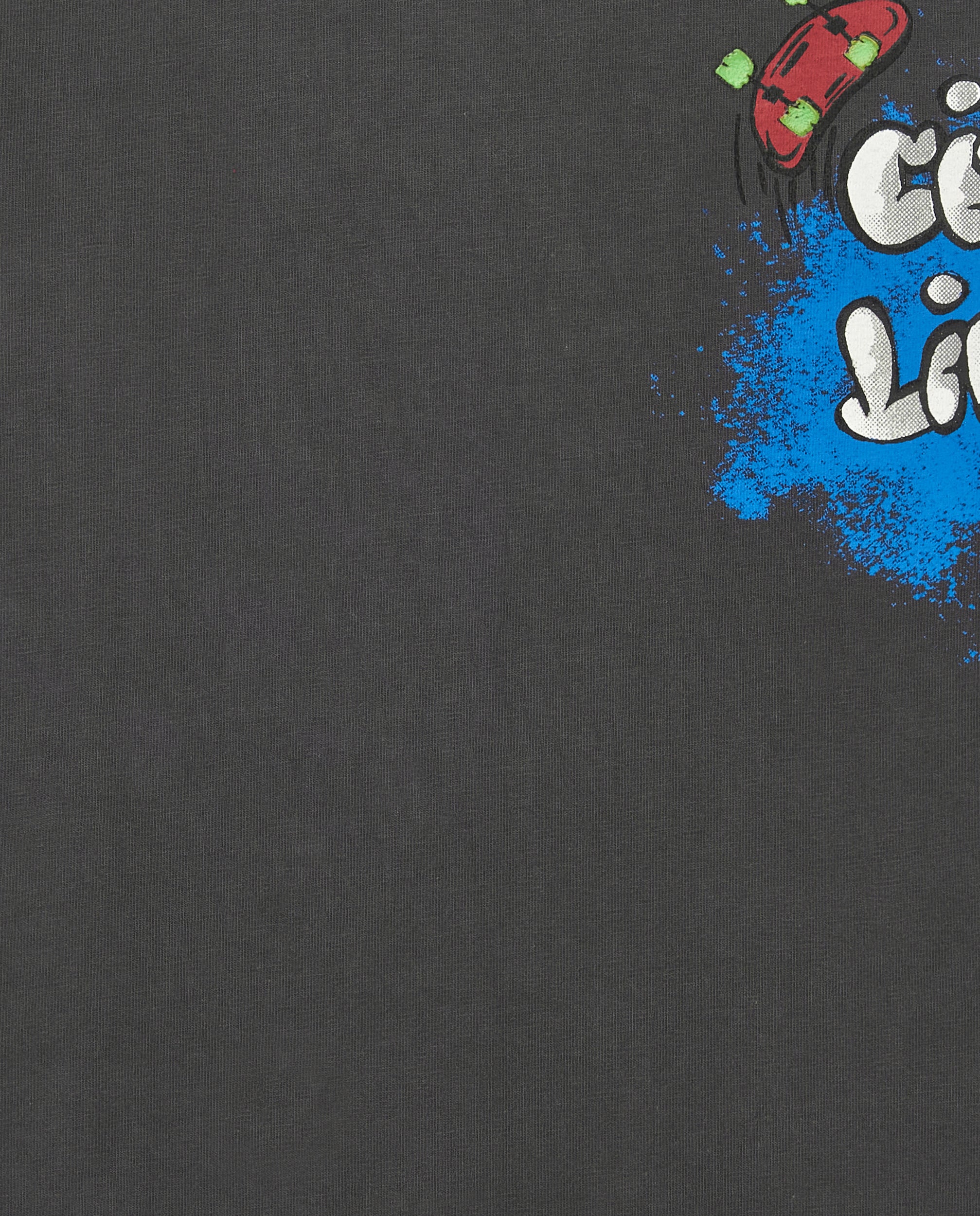 Camiseta de manga larga para niño en gris oscuro con estampado
