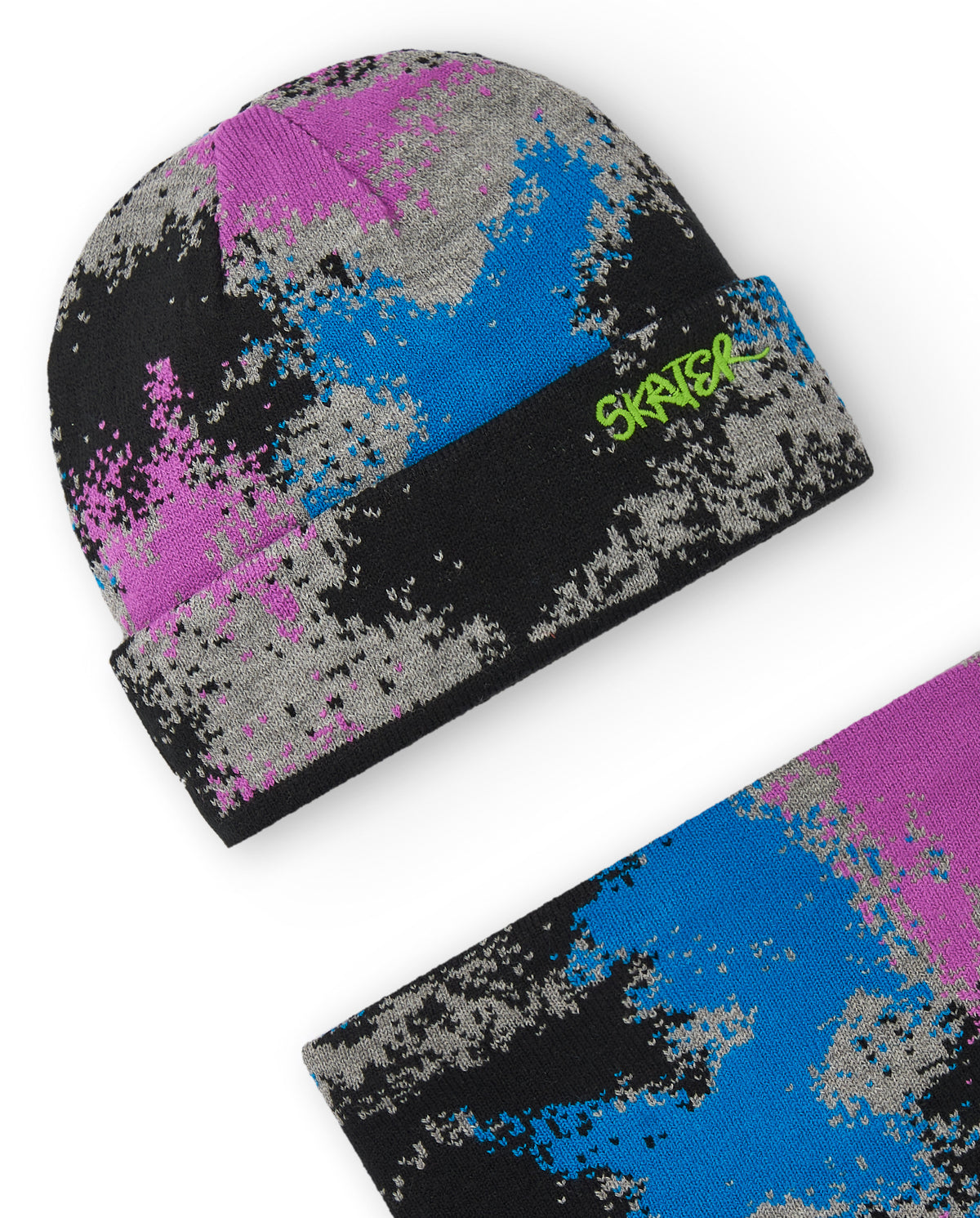 Conjunto de gorro y braga para niño con estampado multicolor