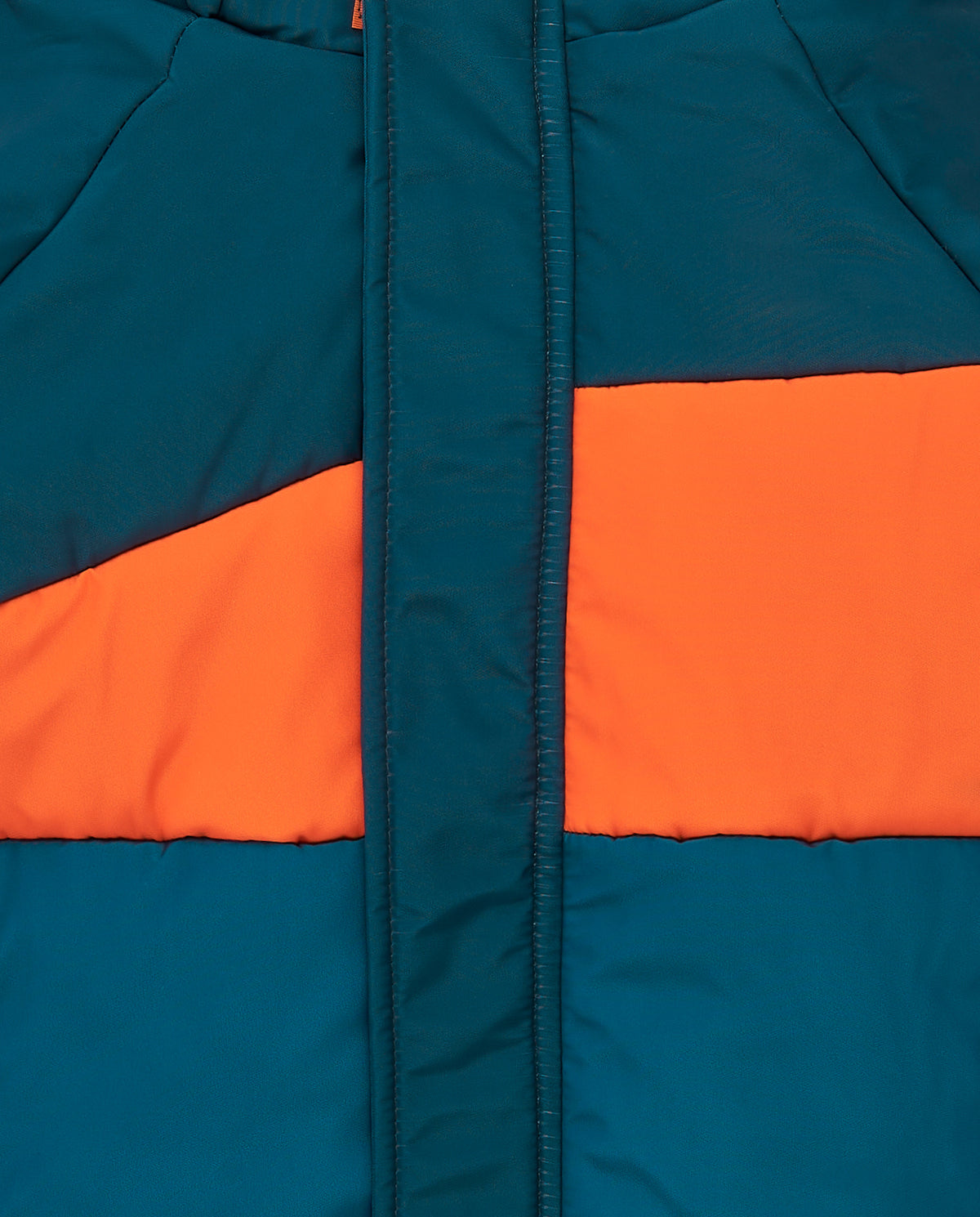Chaqueta acolchada niño en azul marino con detalles naranjas
