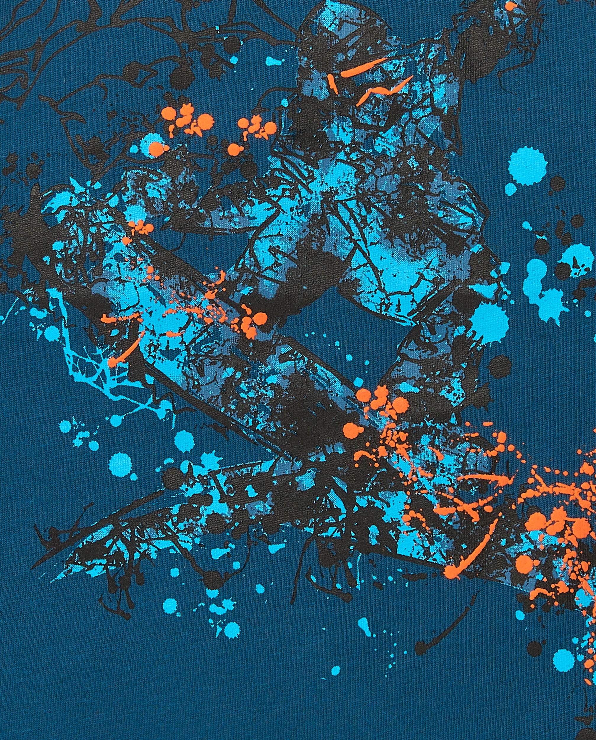Camiseta niño de manga larga en azul con estampado deportivo