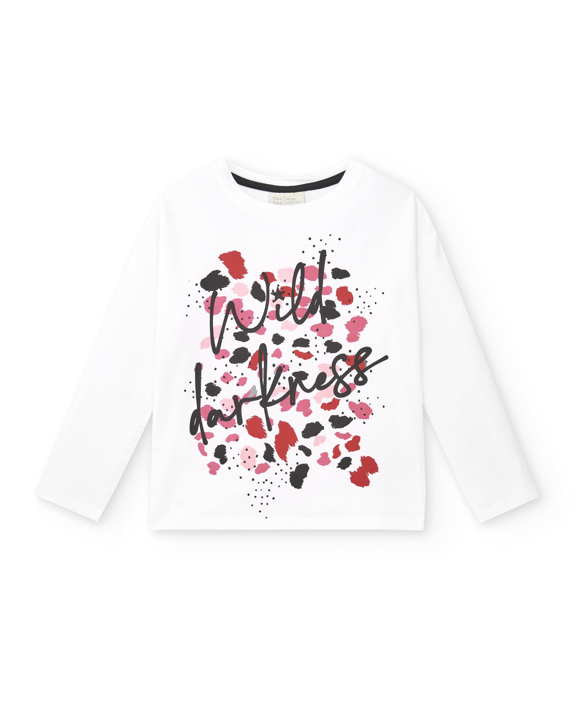 Camiseta manga larga blanca con estampado "Wild Darkness" para