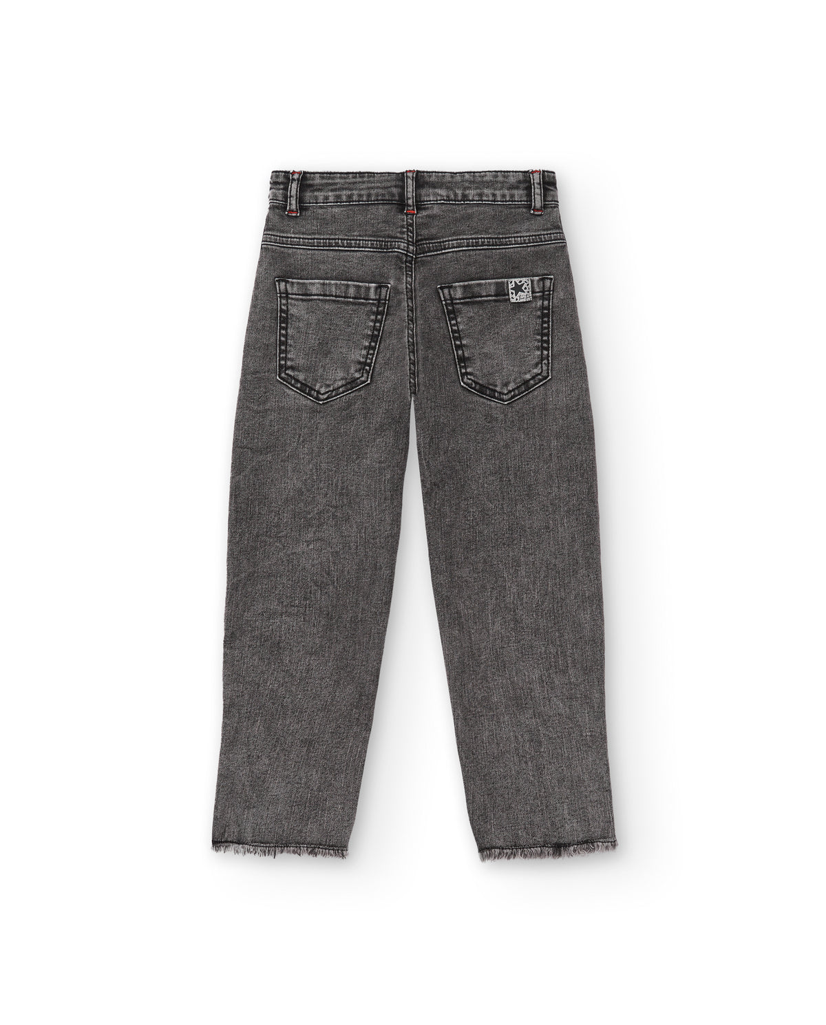 Pantalones vaqueros grises con detalles bordados para niña