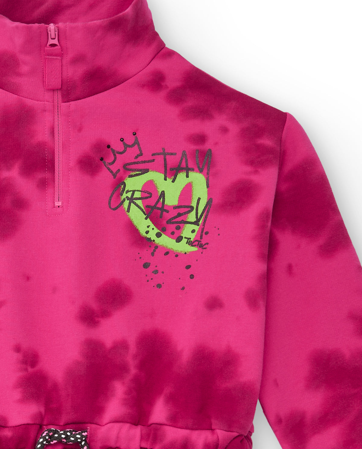 Vestido sudadera rosa con efecto tie-dye para niña colección