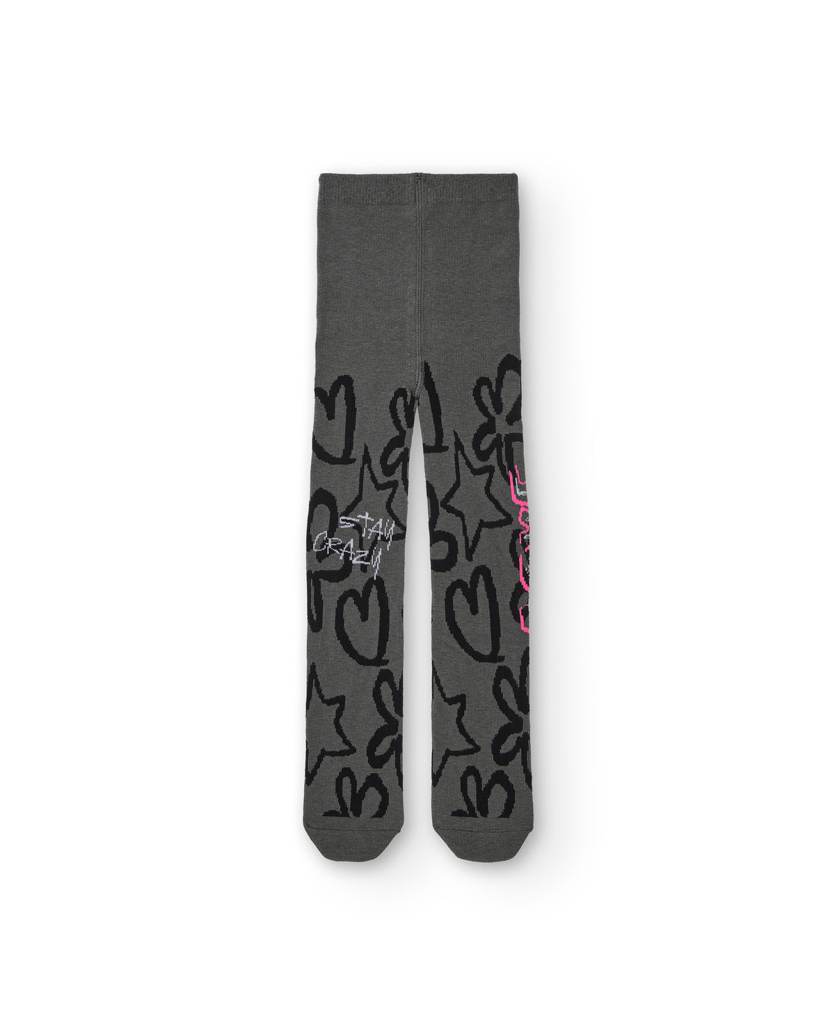Leotardos grises con estampado grafiti para niña colección