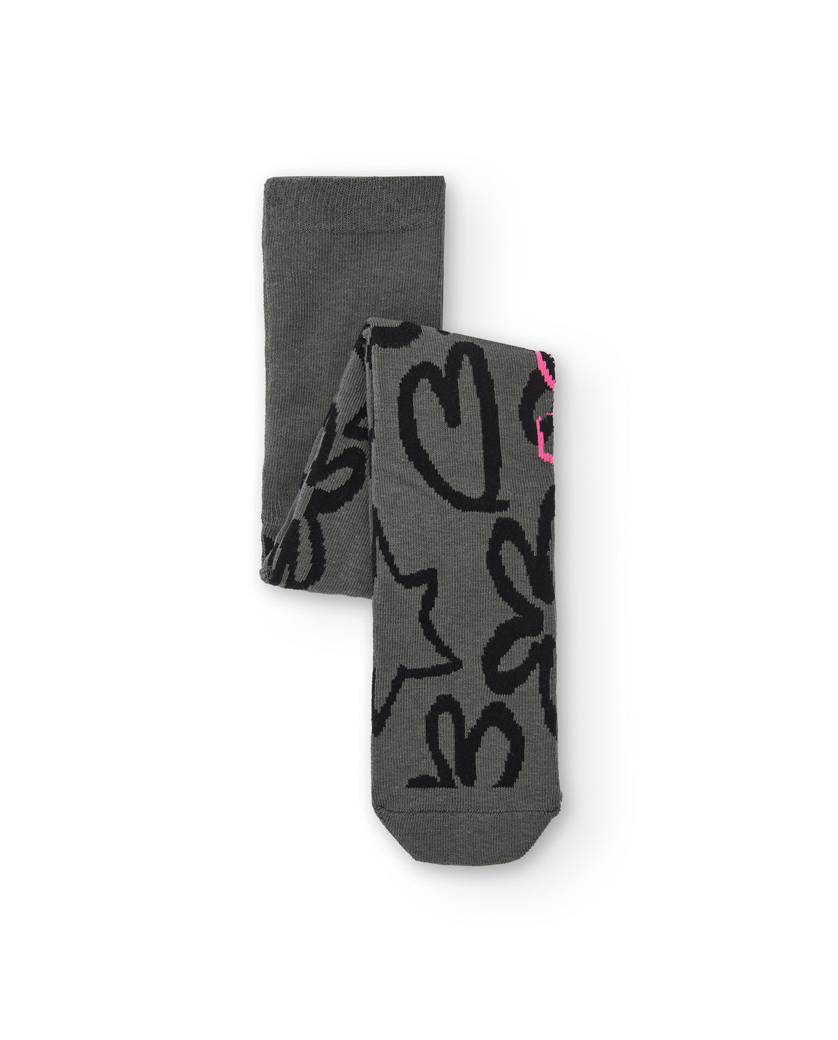 Leotardos grises con estampado grafiti para niña colección