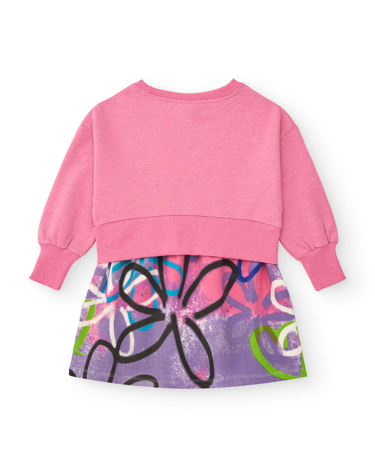 Vestido rosa con estampado grafiti para niña colección Crazy