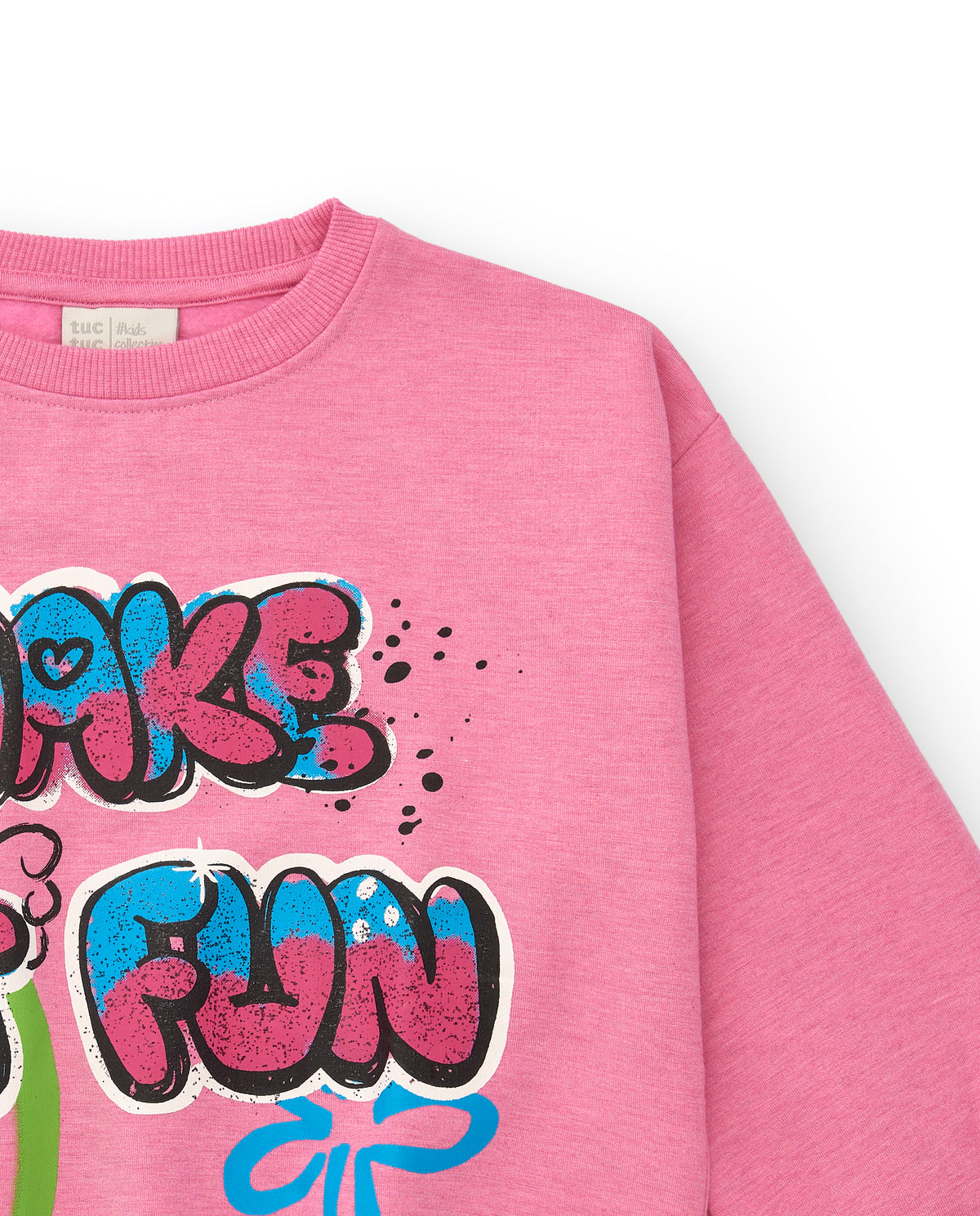 Sudadera rosa con estampado grafiti para niña colección Crazy
