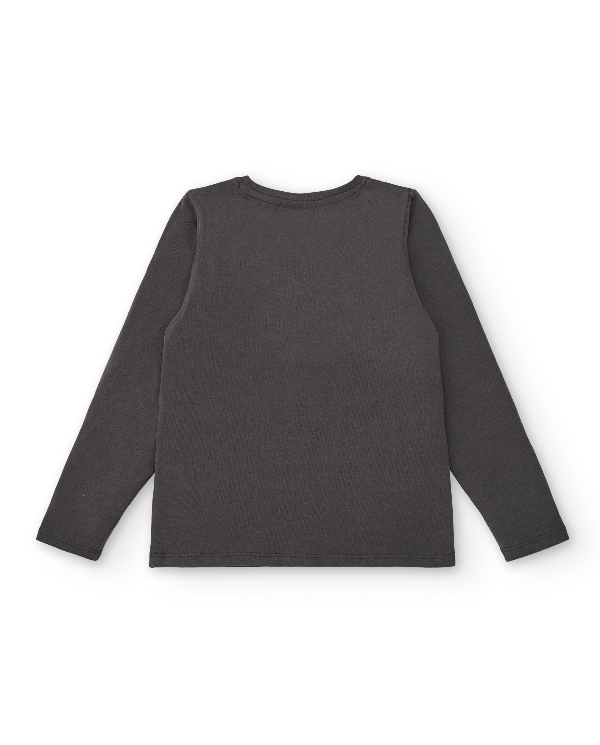 Camiseta gris oscuro con estampado "Love Feelings" para niña