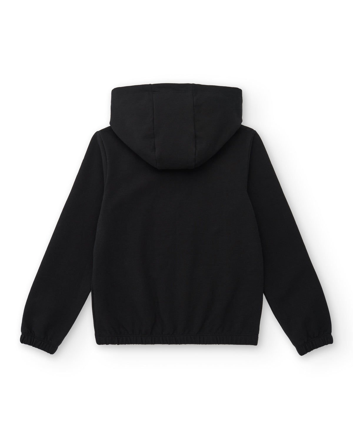 Sudadera negra con capucha y estampado para niña colección