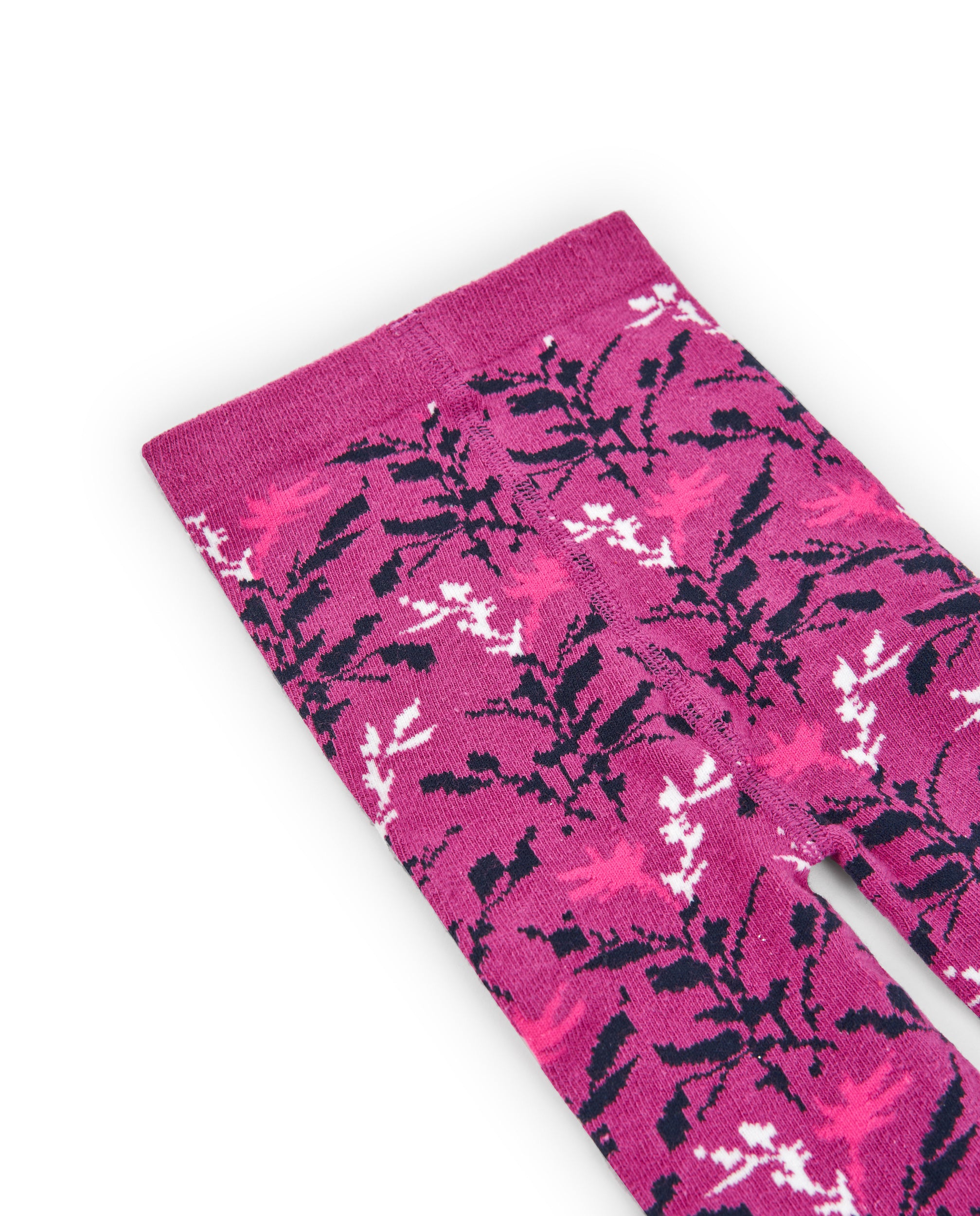 Leotardos fucsia con estampado floral para niña colección