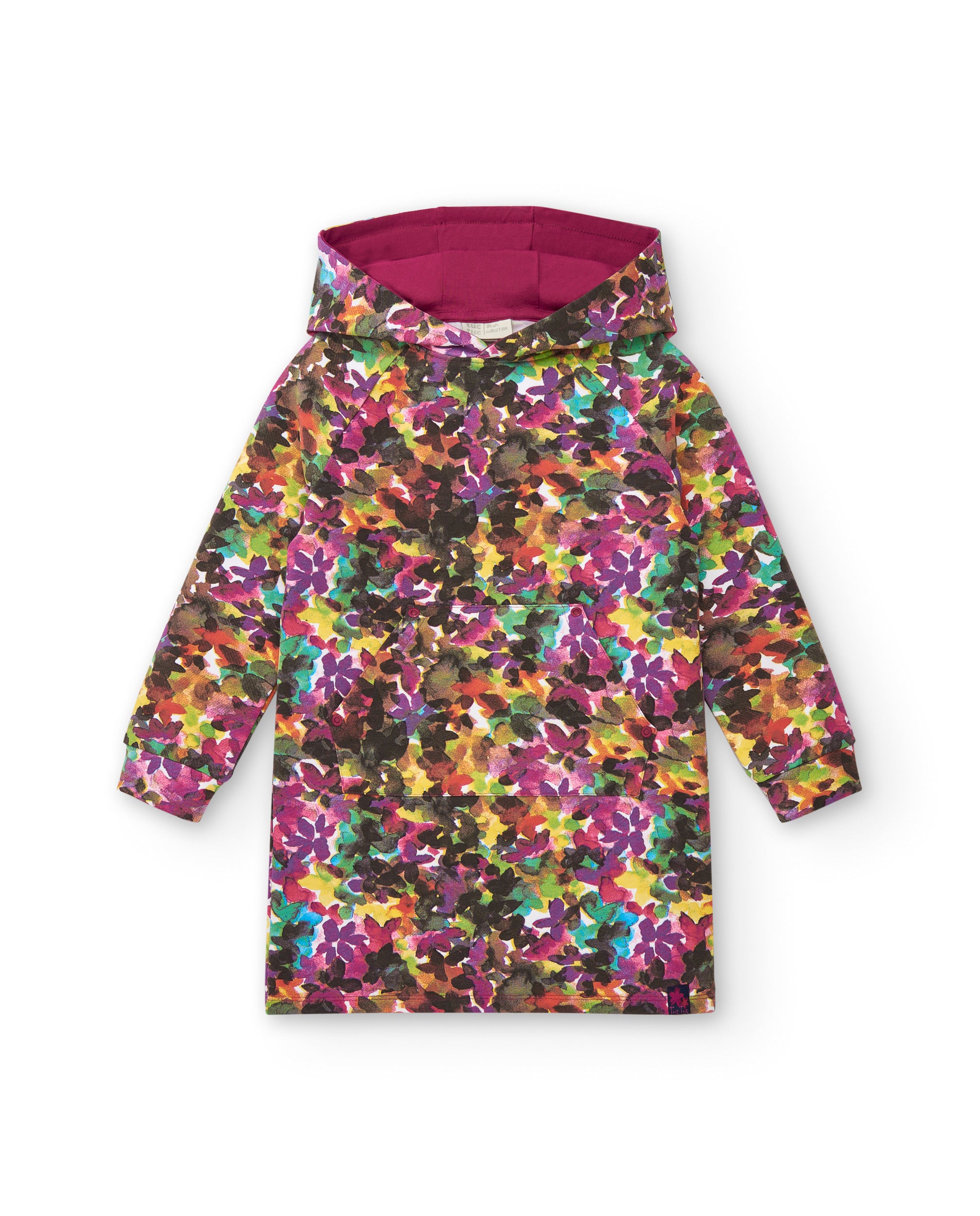 Abrigo multicolor con capucha para niña colección Colorfield