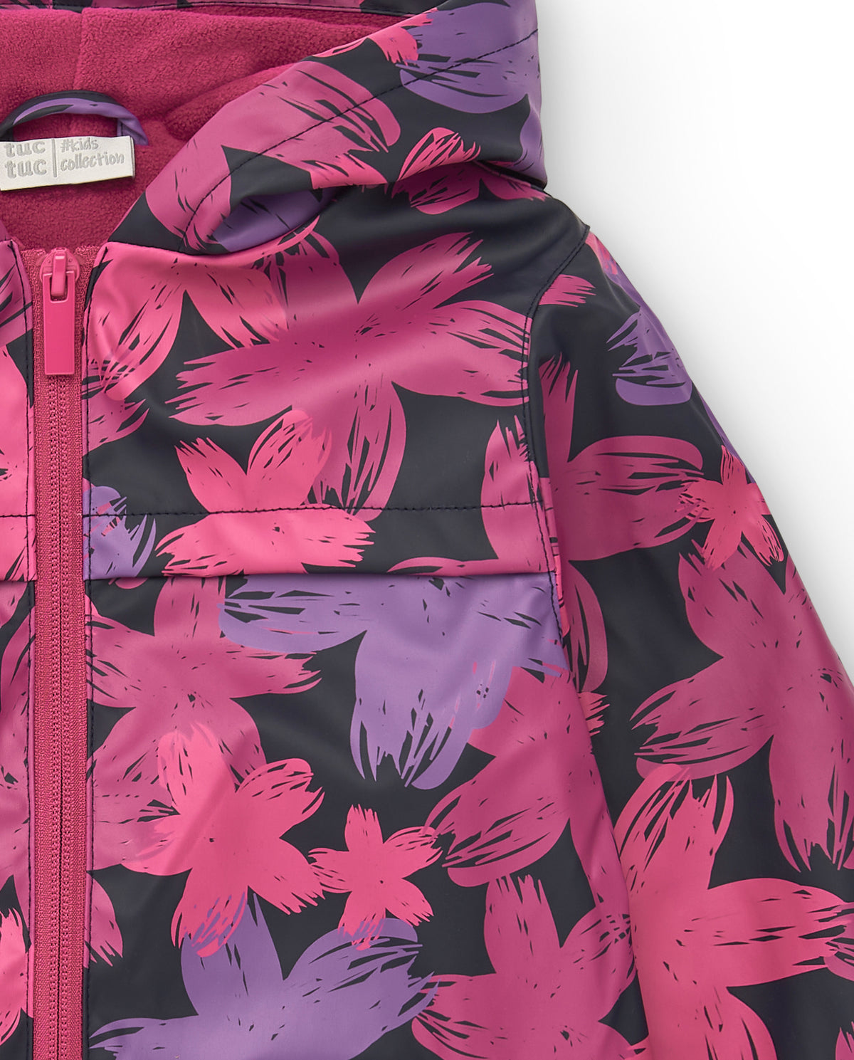 Chaqueta impermeable con estampado floral para niña colección