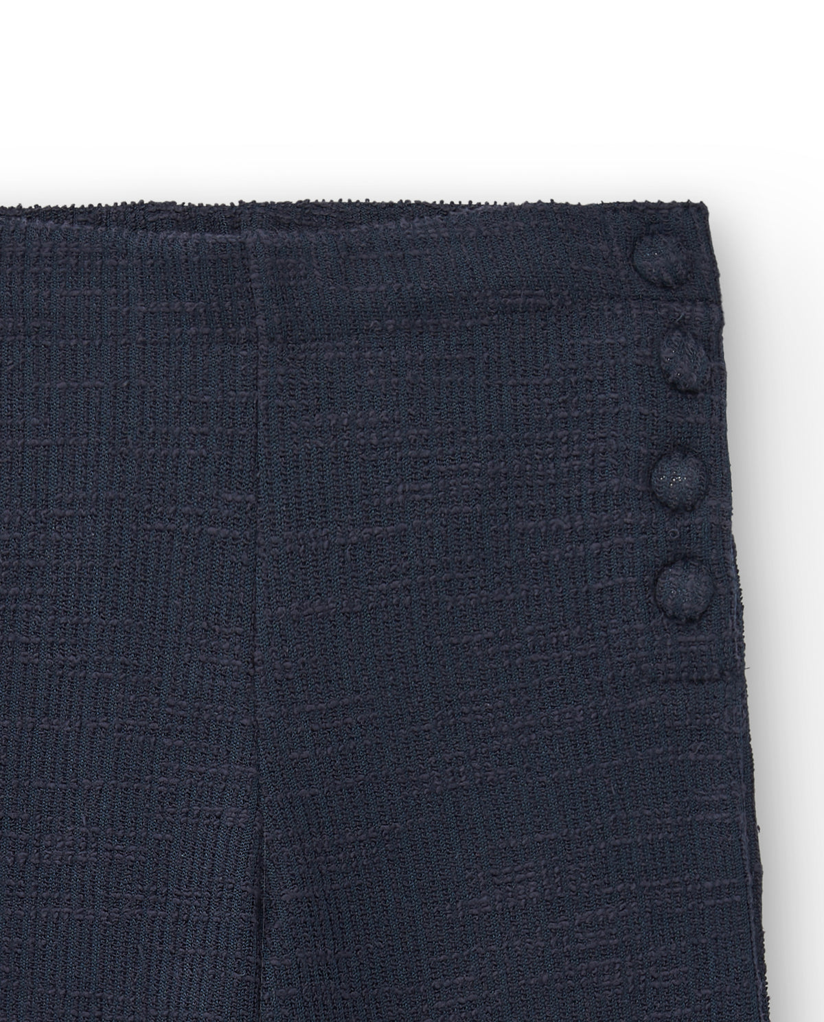 Pantalón plana azul marino con botones para niña colección
