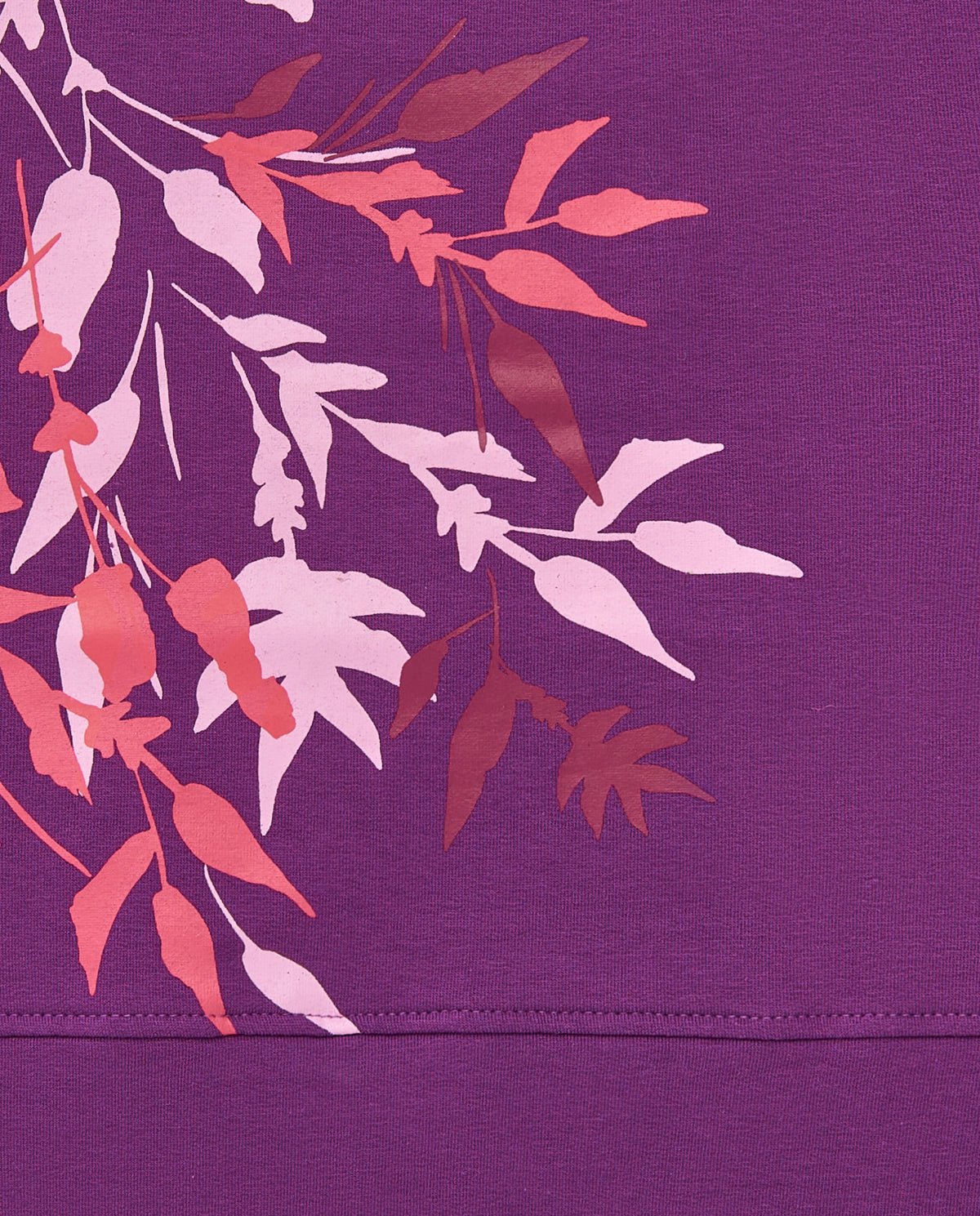 Sudadera morada con estampado de hojas para niña colección