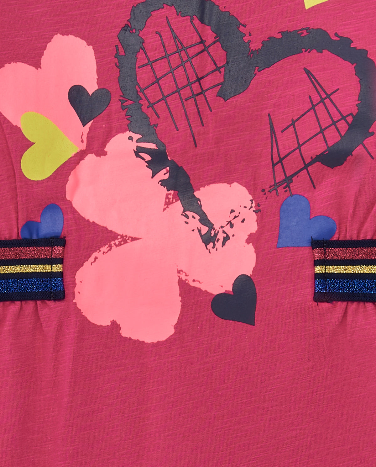 Vestido sudadera rosa con estampado de corazones para niña