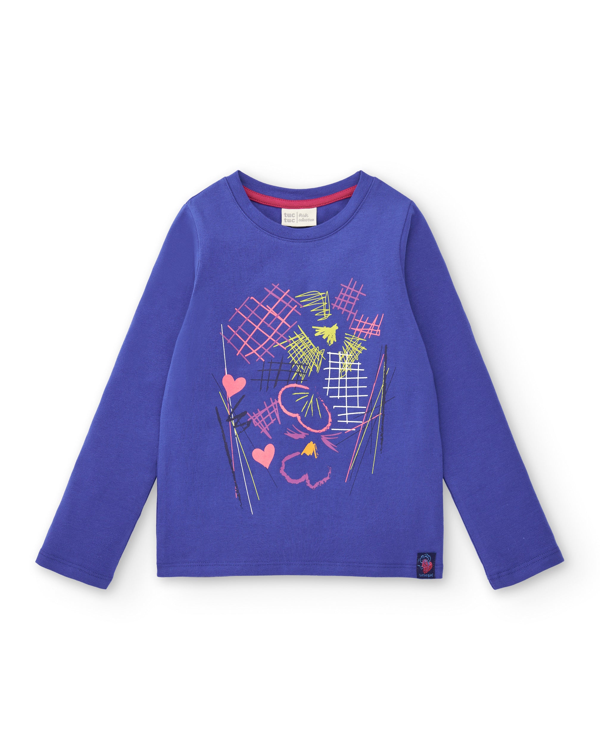 CAmiseta azul con estampado gráfico para niña colección Cold
