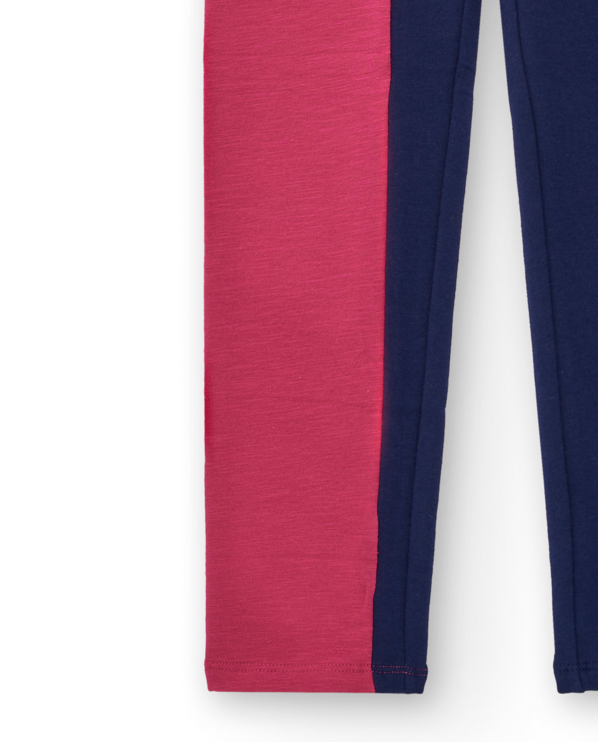 Leggings bicolor azul marino y fucsia para niña colección Cold