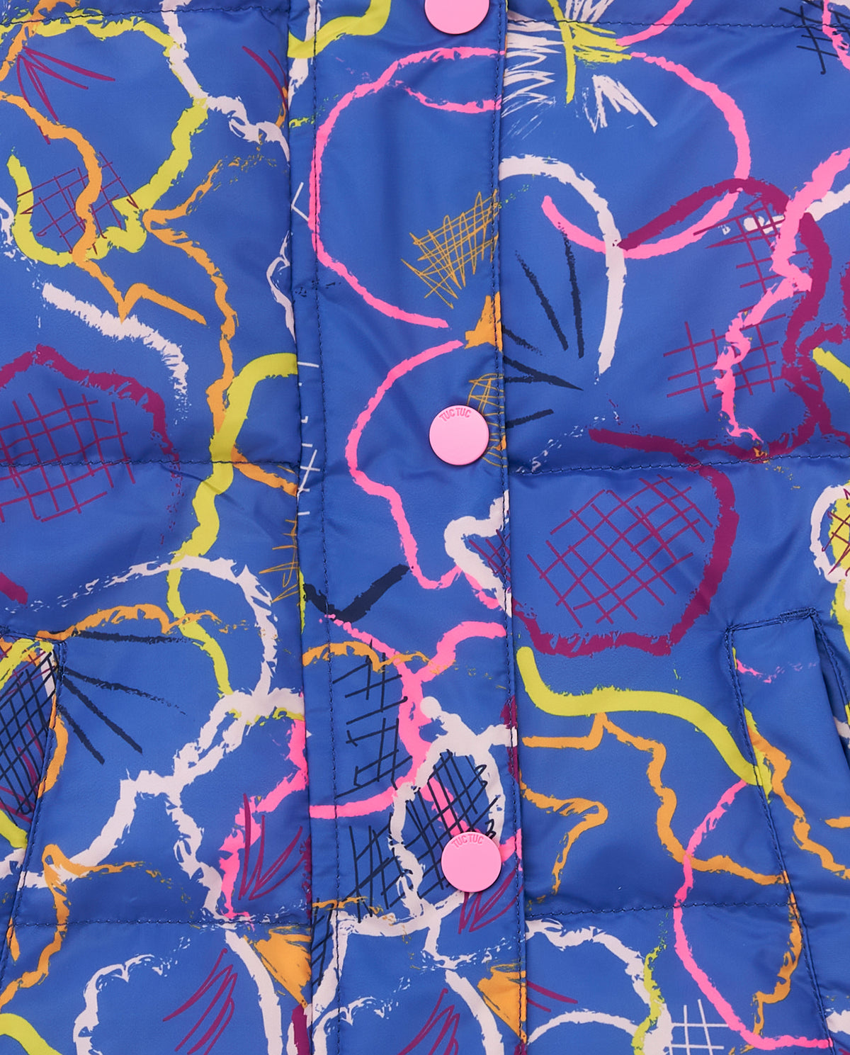 Chaqueta acolchada con estampado floral para niña colección