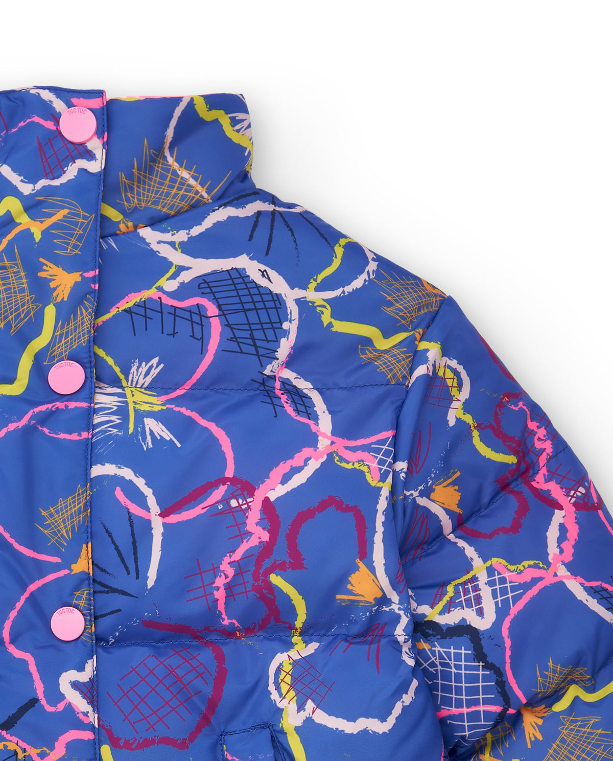 Chaqueta acolchada con estampado floral para niña colección