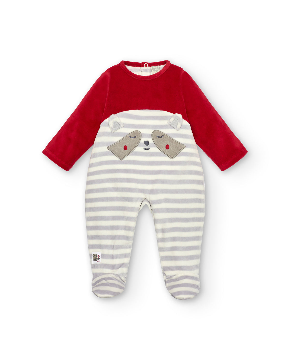 Pelele de una pieza para niño en rojo y gris colección Sweet