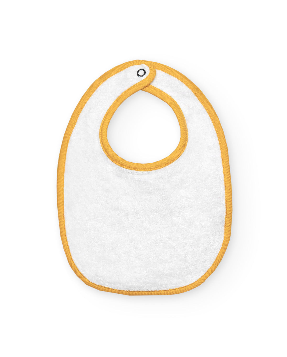 Set de baberos para niña en tonos amarillo y azul con diseño de