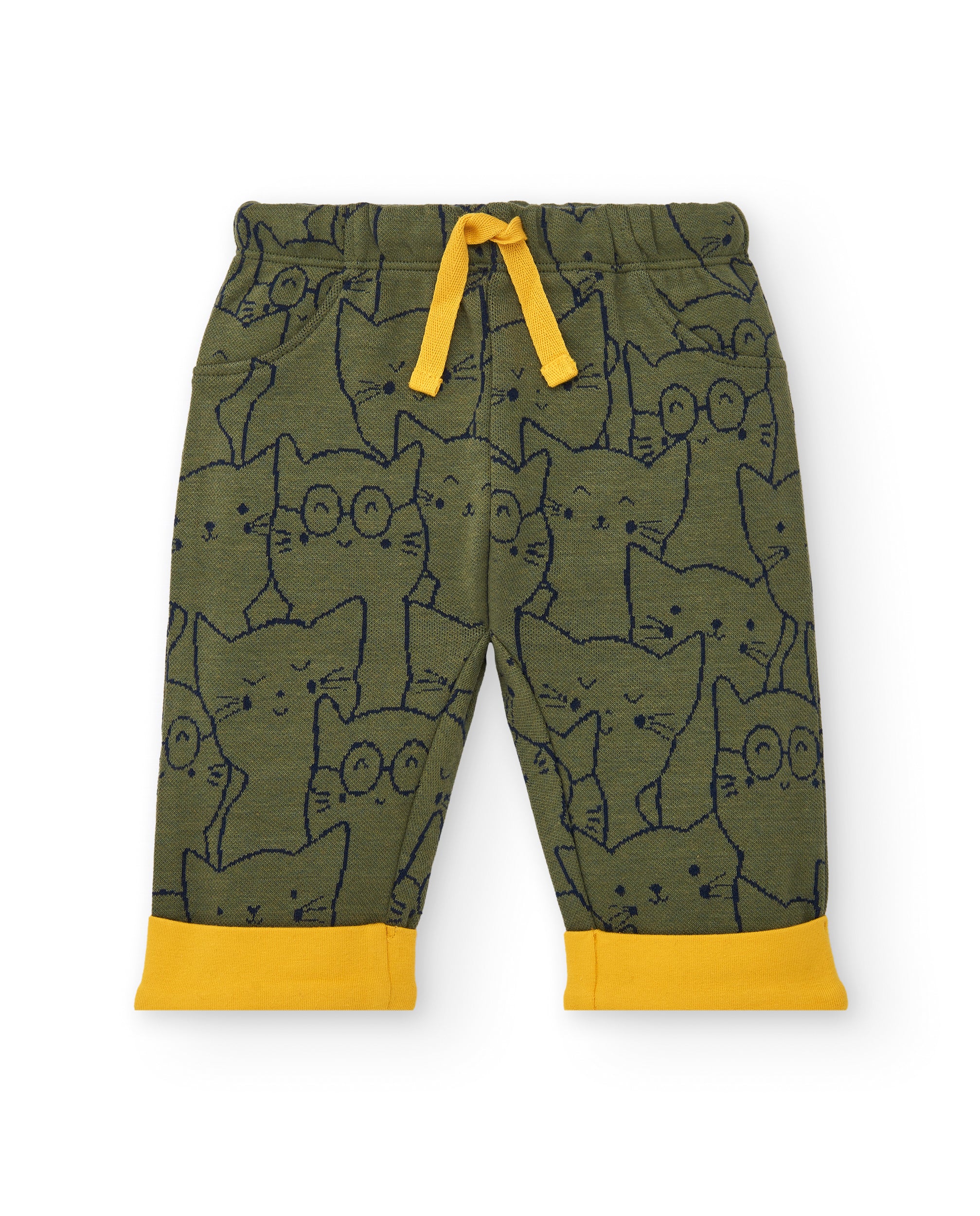 Conjunto de dos piezas para niño en azul y verde con estampado