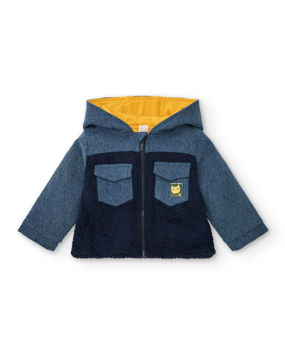 Chaqueta para niño en azul con capucha y bolsillos colección