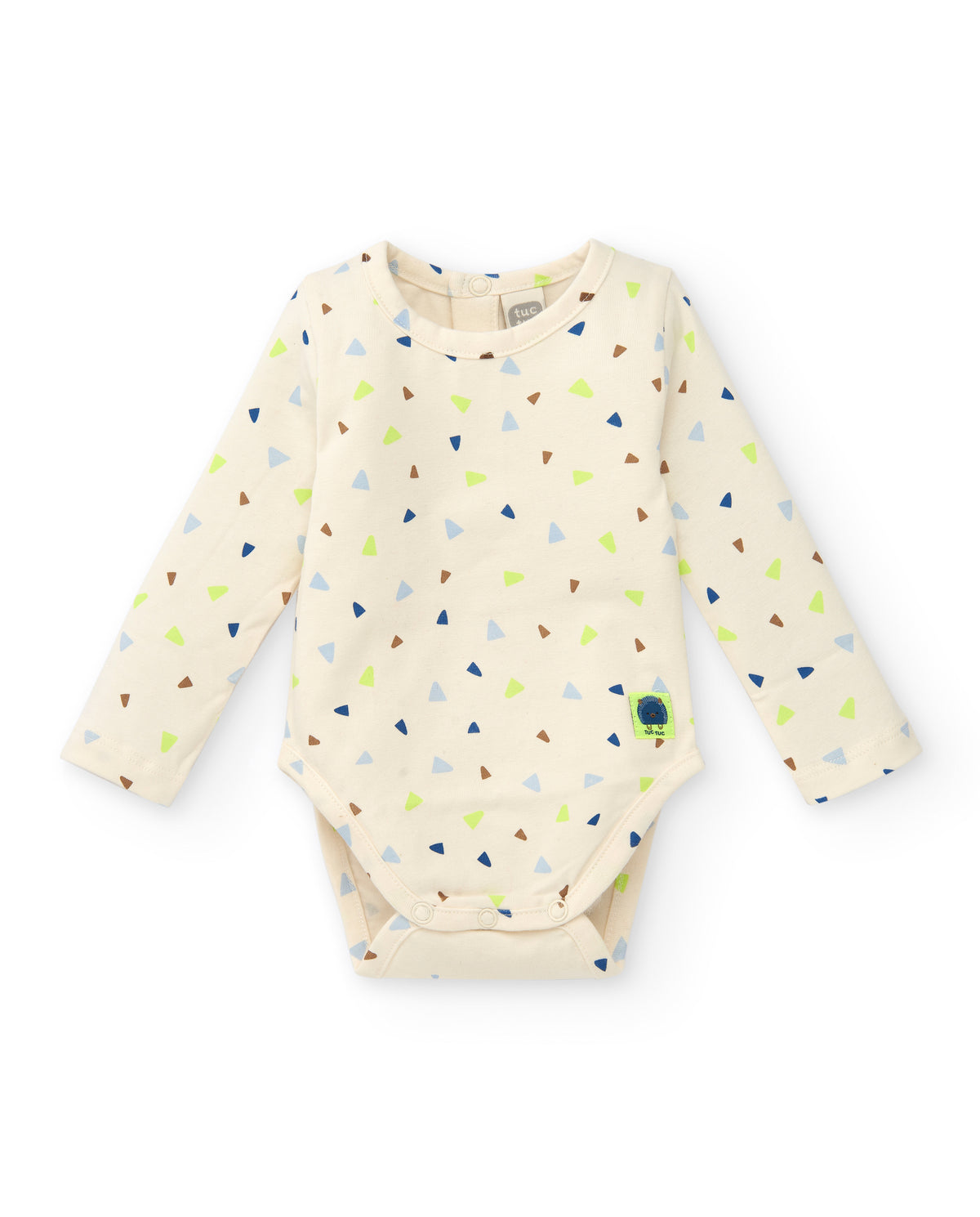 Pack de 2 bodies para niño en beige y azul con estampado de