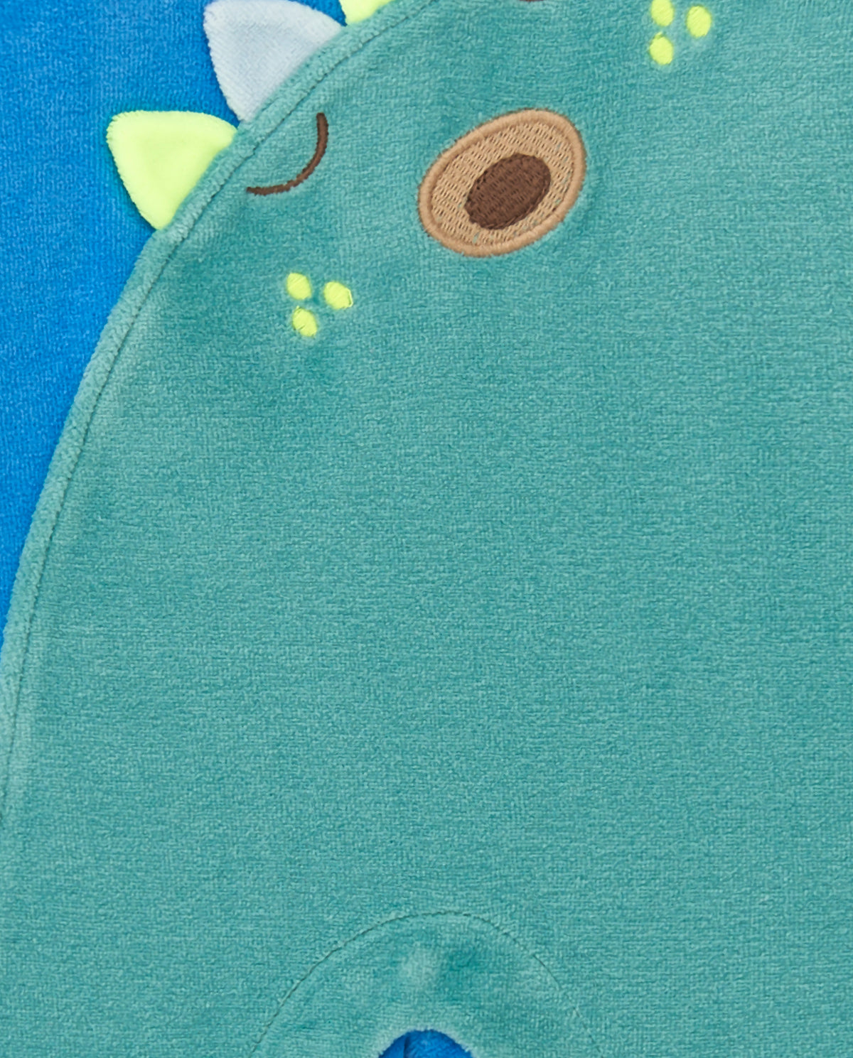 Pelele de manga larga para niño en azul y verde con diseño de