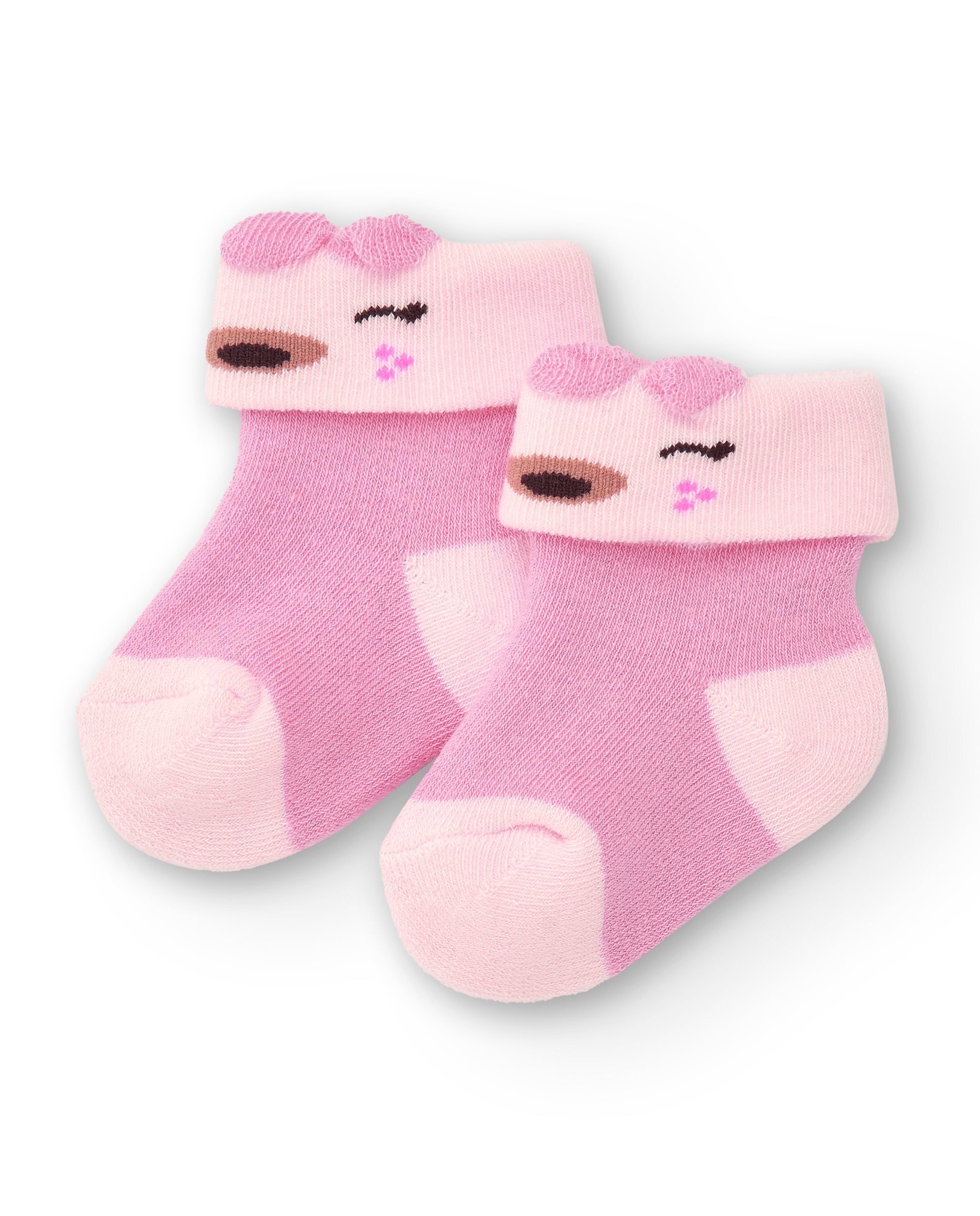 Calcetines para niña en rosa con detalle en 3D colección