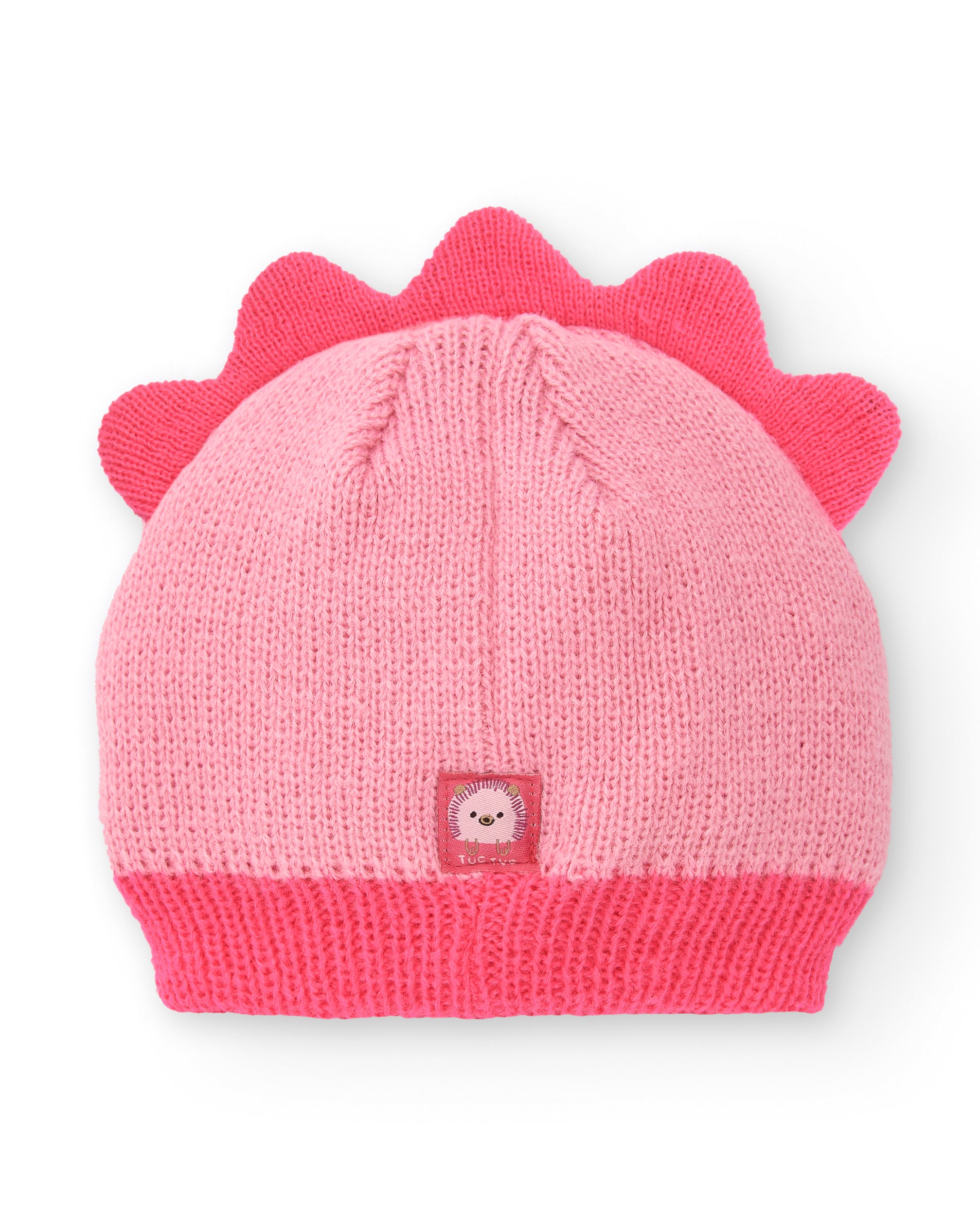 Gorro de punto para niña en rosa con diseño de erizo en 3D