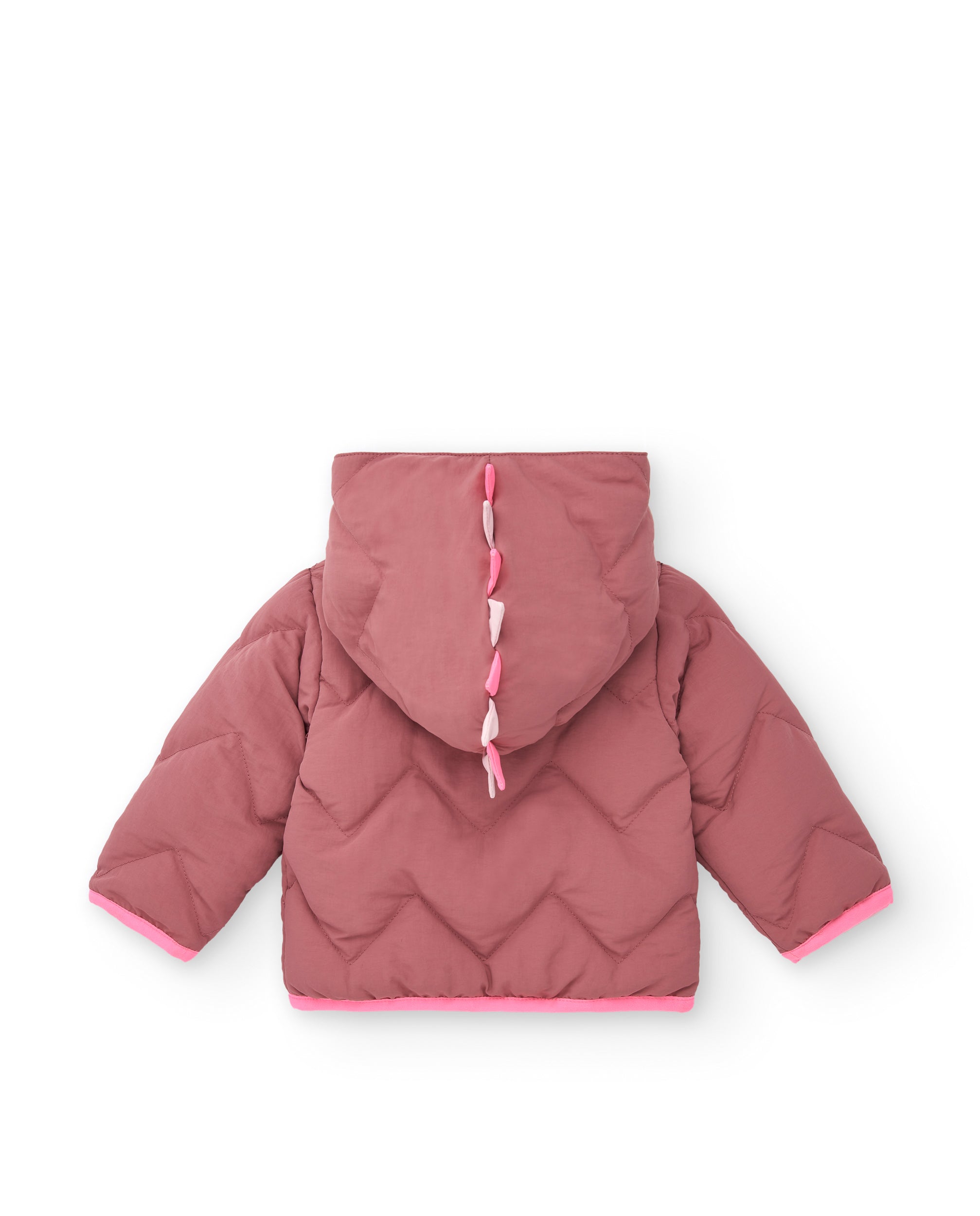Chaqueta para niña en rosa con capucha y detalle de erizo