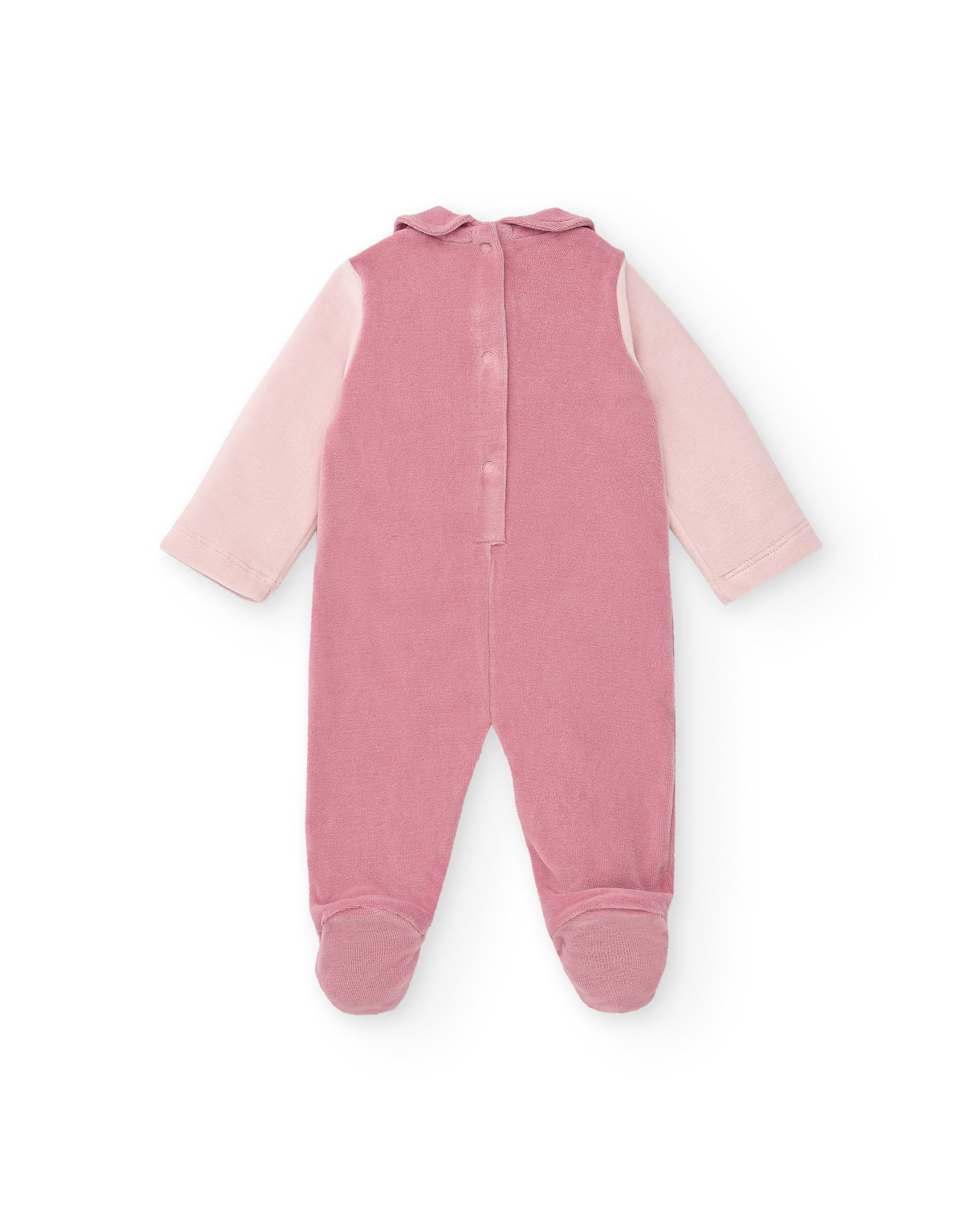 Pelele para niña en rosa con diseño de erizo y cuello redondo
