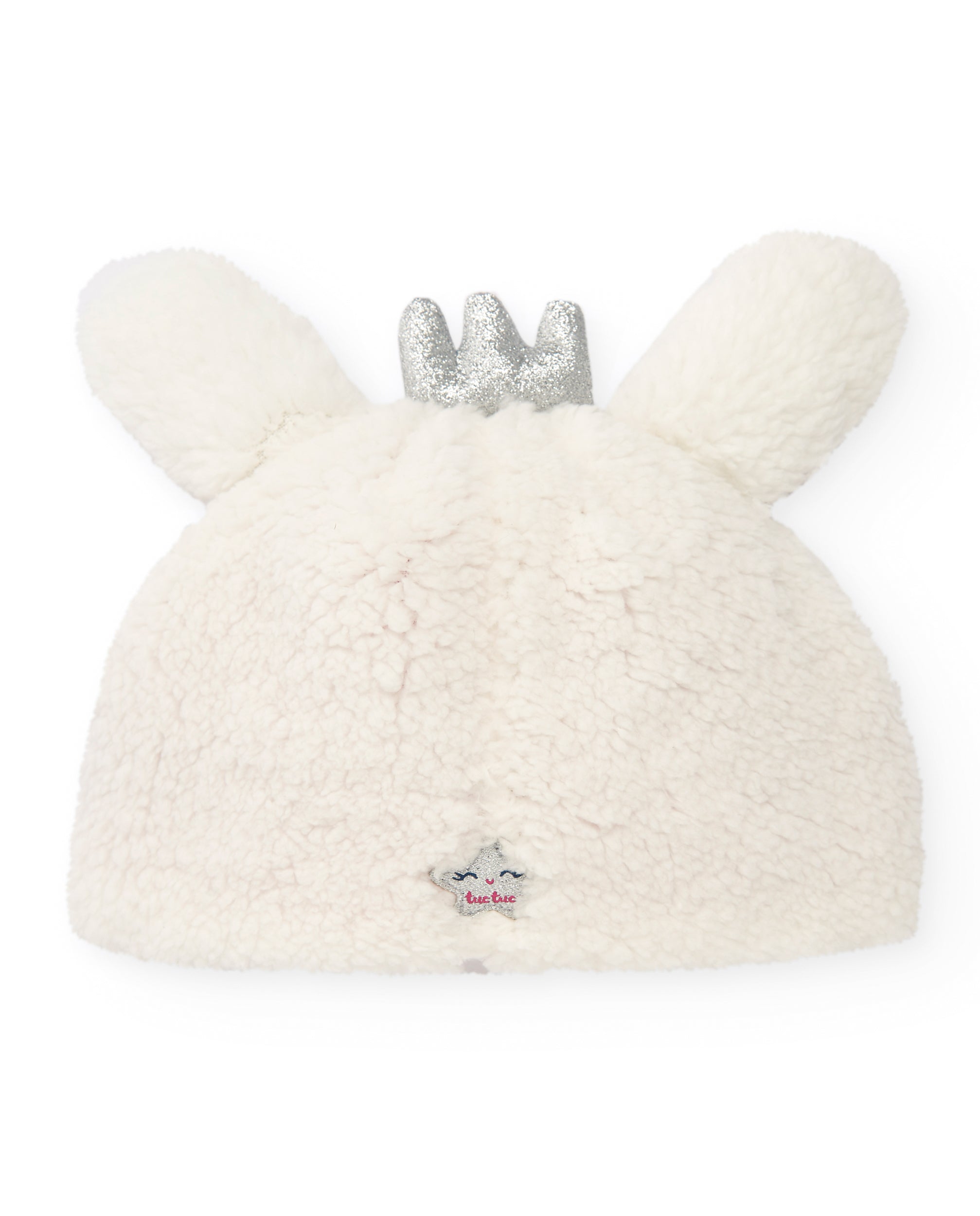 Gorro para niña en blanco con detalle de corona colección