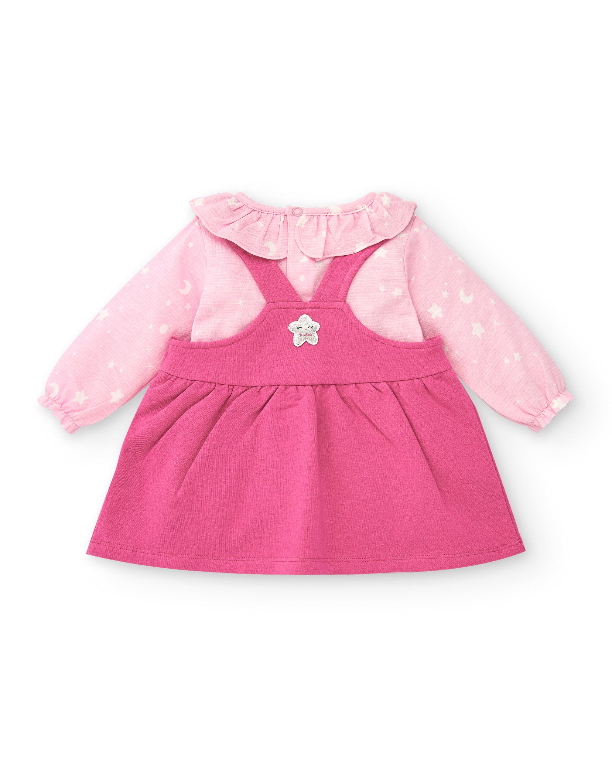 Vestido para niña en rosa con tirantes de conejo colección