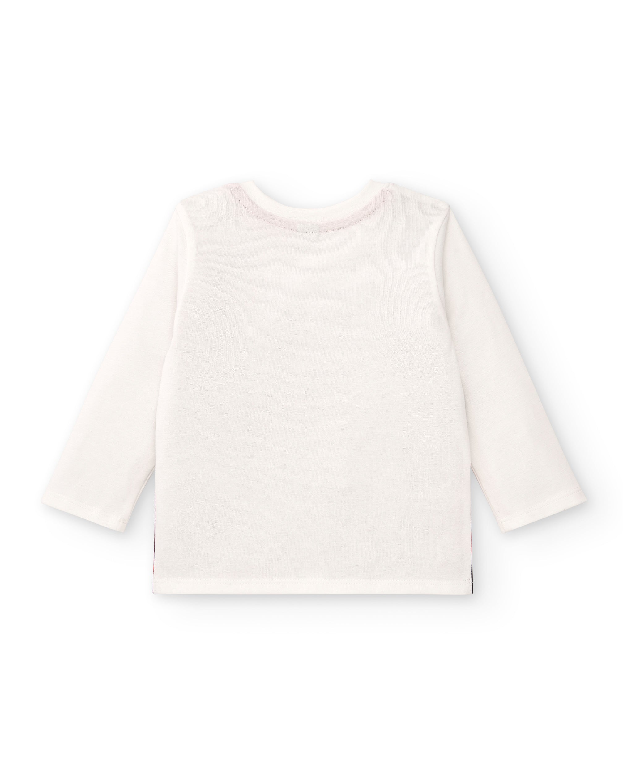 Camiseta de manga larga para niño en blanco con estampado de