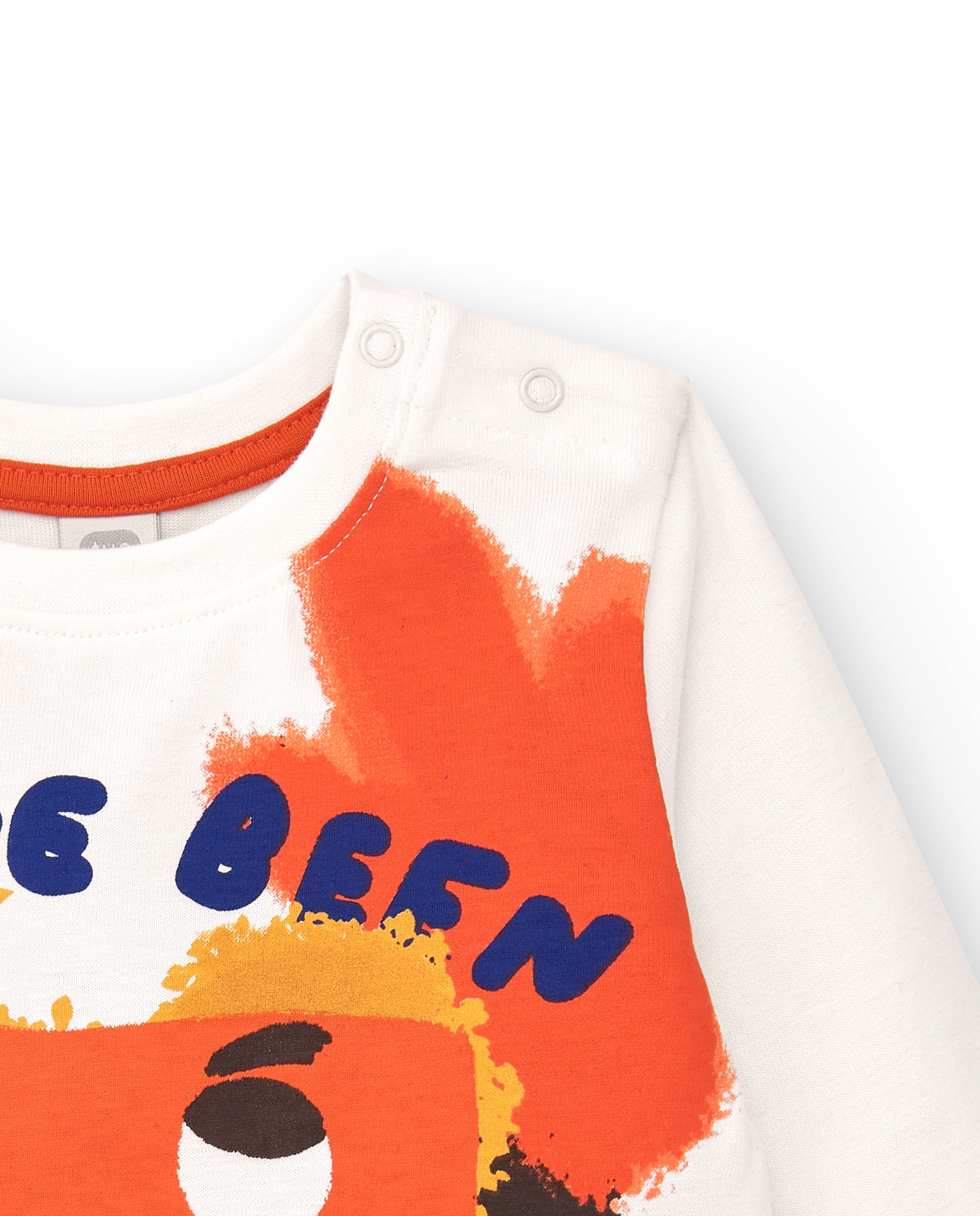 Camiseta de manga larga para niño en blanco con estampado de